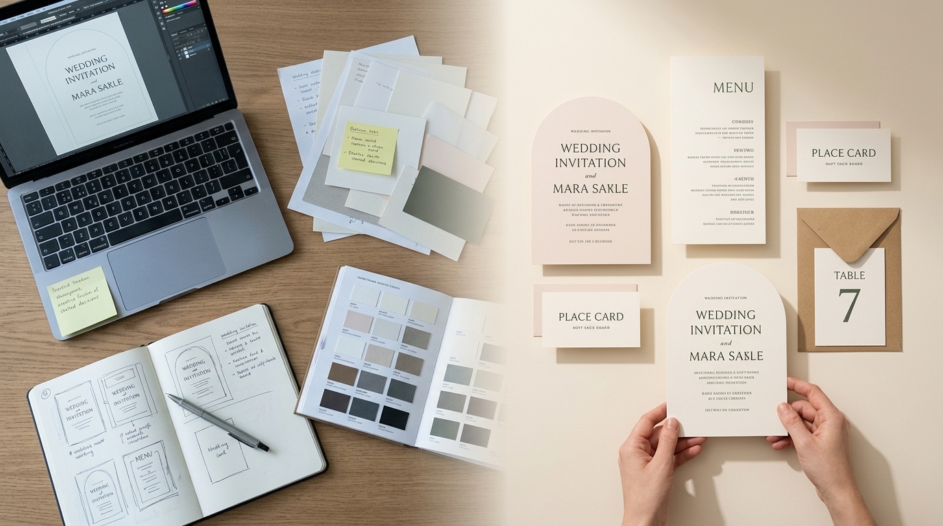 Professional production of wedding stationery for independent designers
