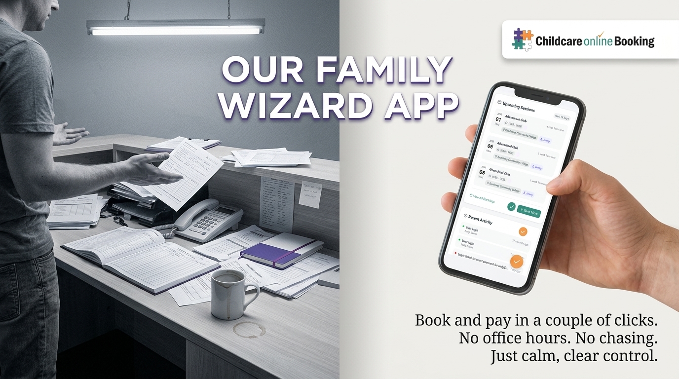 Our Family Wizard App: Book and Pay in a Couple of Clicks 2 Childcare software nano banana generated 44e3fc5ddec89e0e7e1e