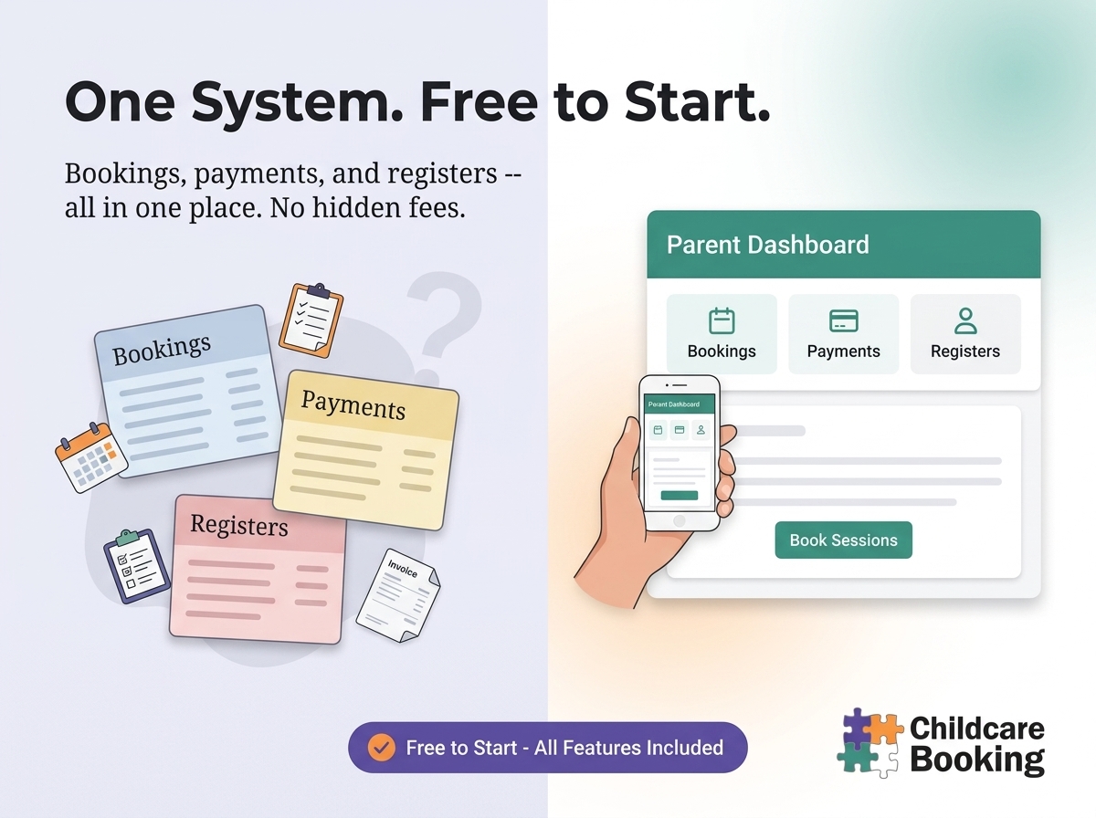 Free co-parenting app, court-approved? Why an all-in-one childcare booking system is the real win this summer 2 Childcare software nano banana generated 5e1d2f2005b744977d95