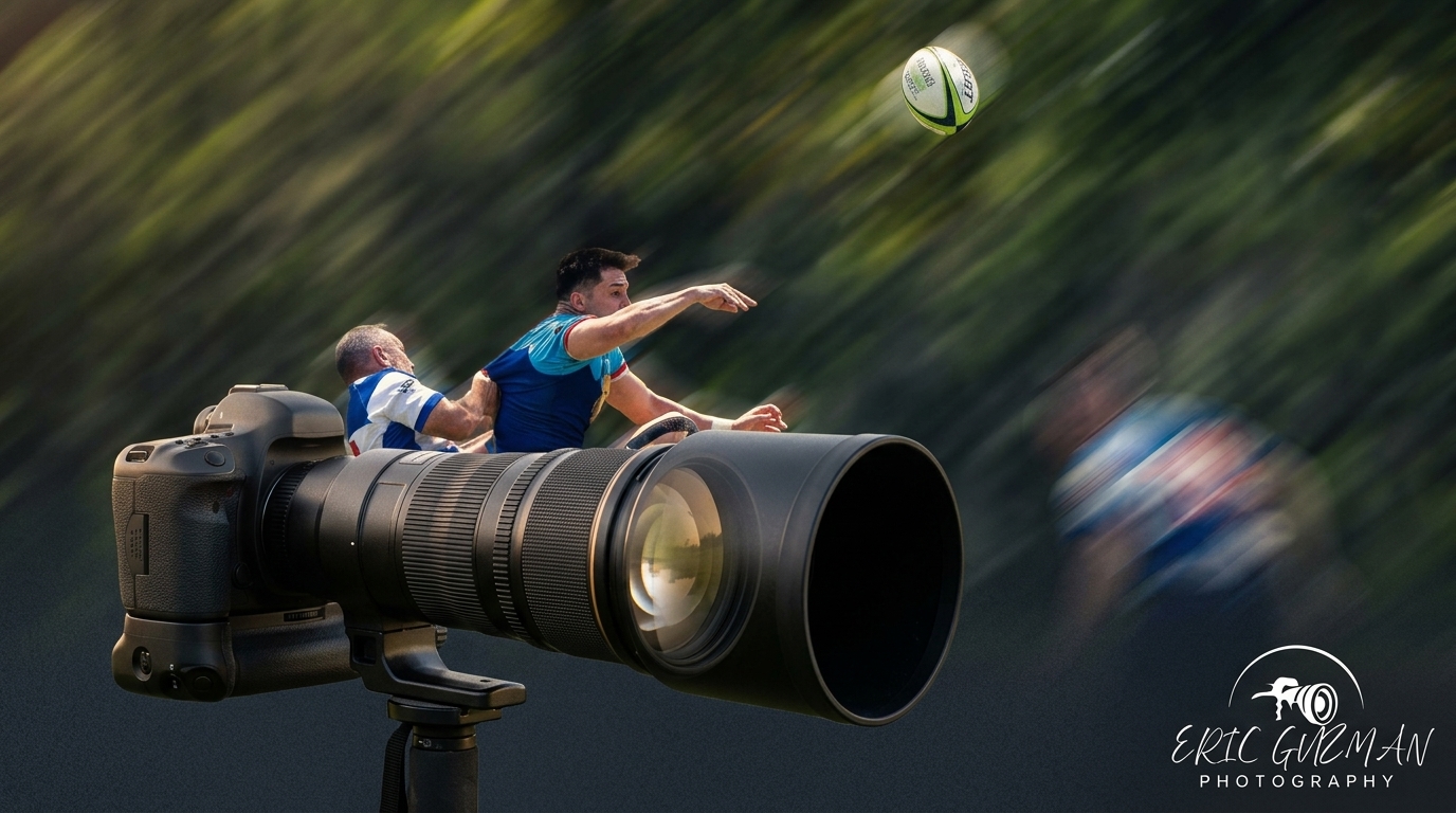 Athlete in motion during game day sports photography