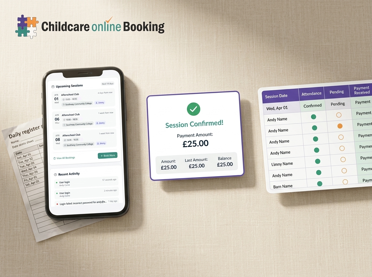 Beyond the OurFamilyWizard app: a childcare booking app built for real sessions, payments, and registers 1 Childcare software nano banana generated c4def3b359585a3cc867