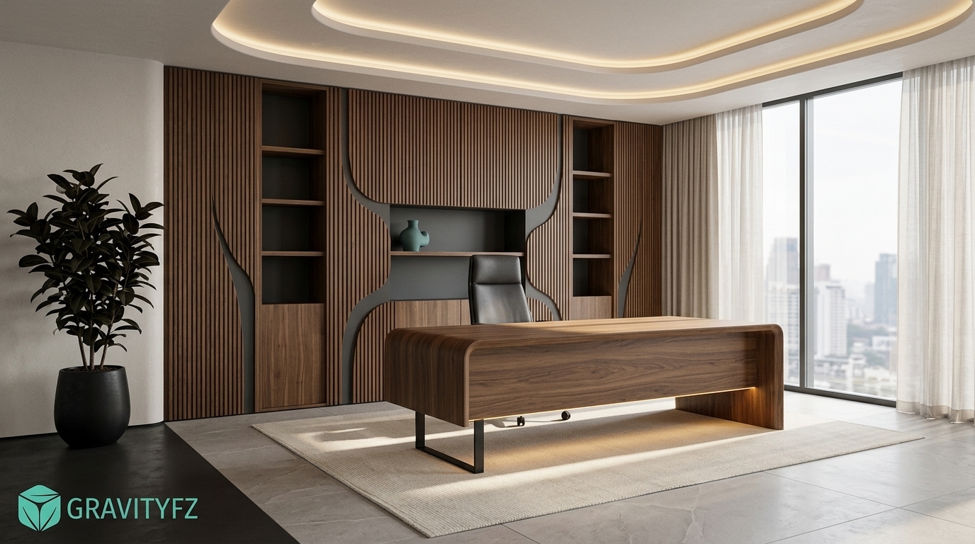 Luxury Modern Home Office Ideas: Materials, Lighting, Furniture — Seamlessly Integrated — Gravity Trading insight 1