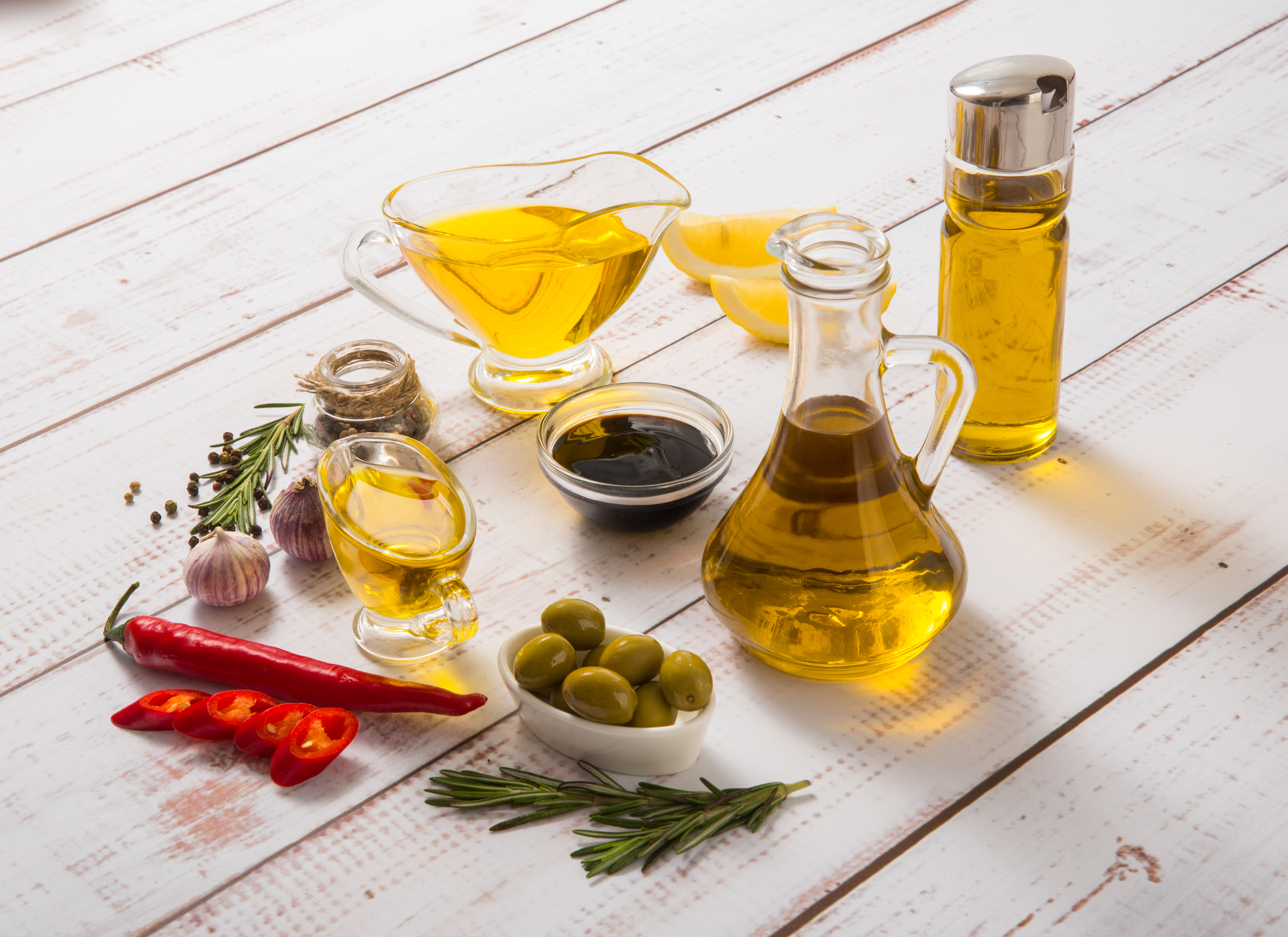 Artisanal olive oil bottles