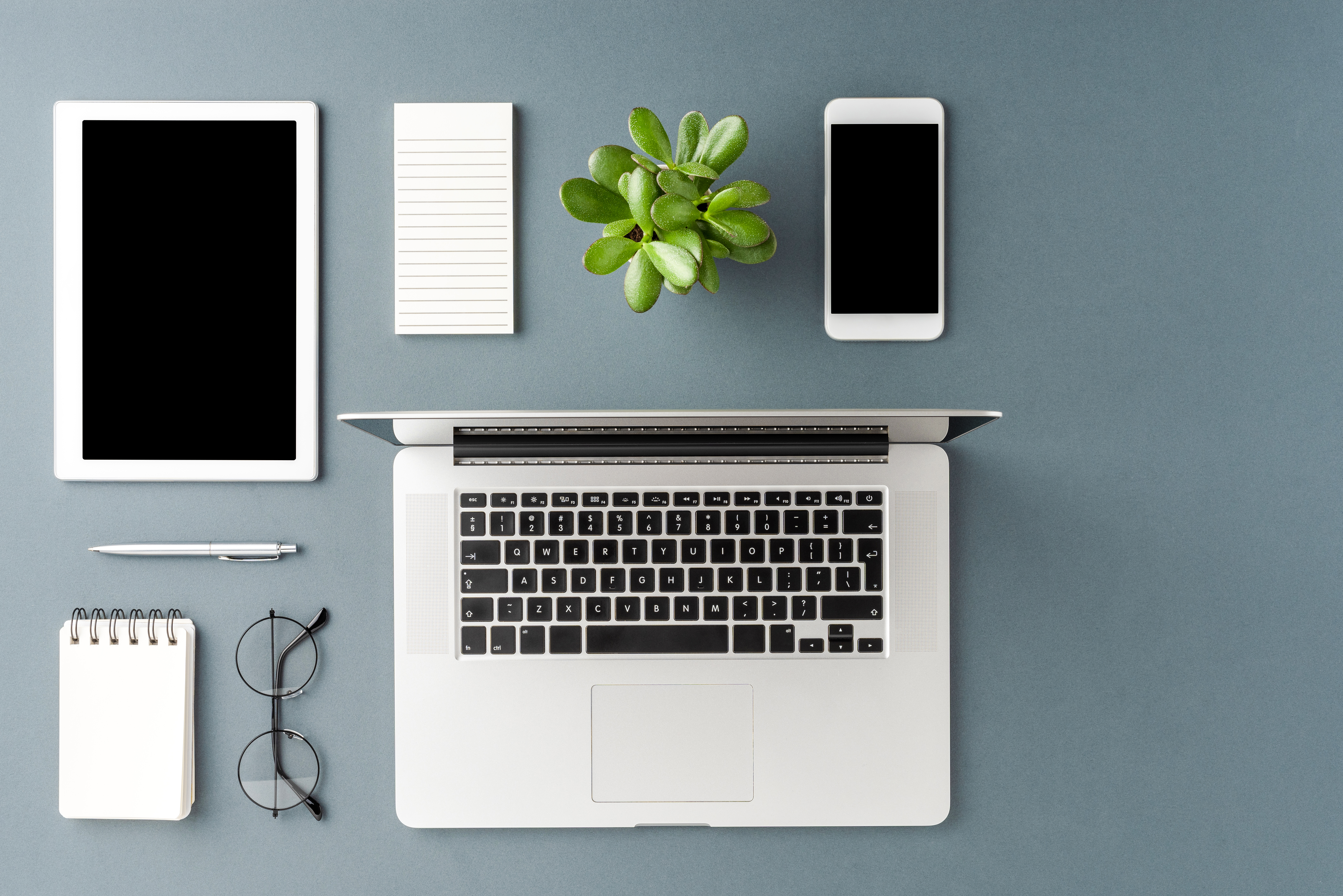 overhead shot of modern workspace concept with lap 0bbbee585bdcbde1a304 - MedWell Digital Marketing Agency