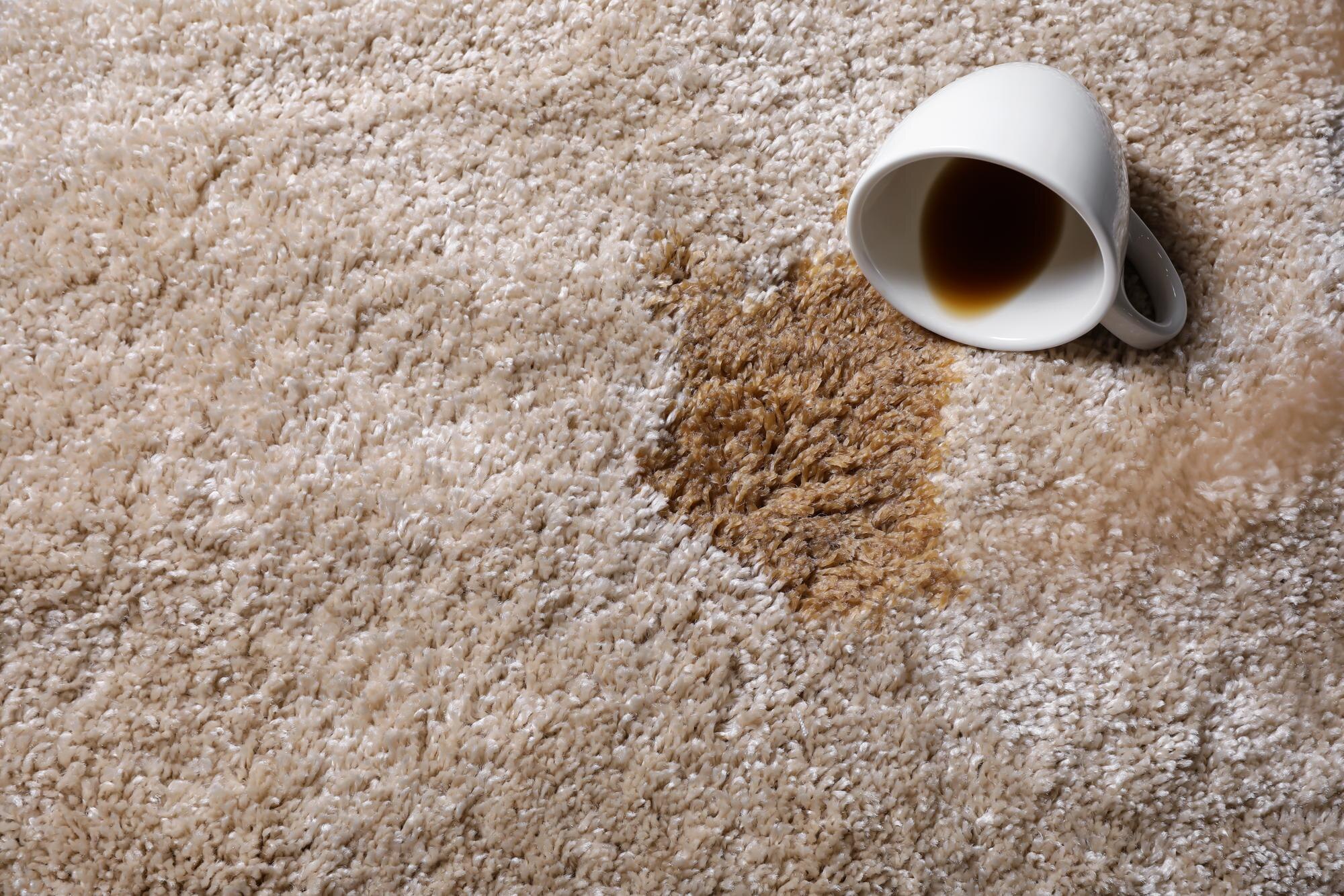 Mastering Carpet Stain Removal: Tips for Tackling Tough Stains and Preserving Beauty 3 overturned cup and spilled coffee on beige carpet c700c65f71aa7247709b