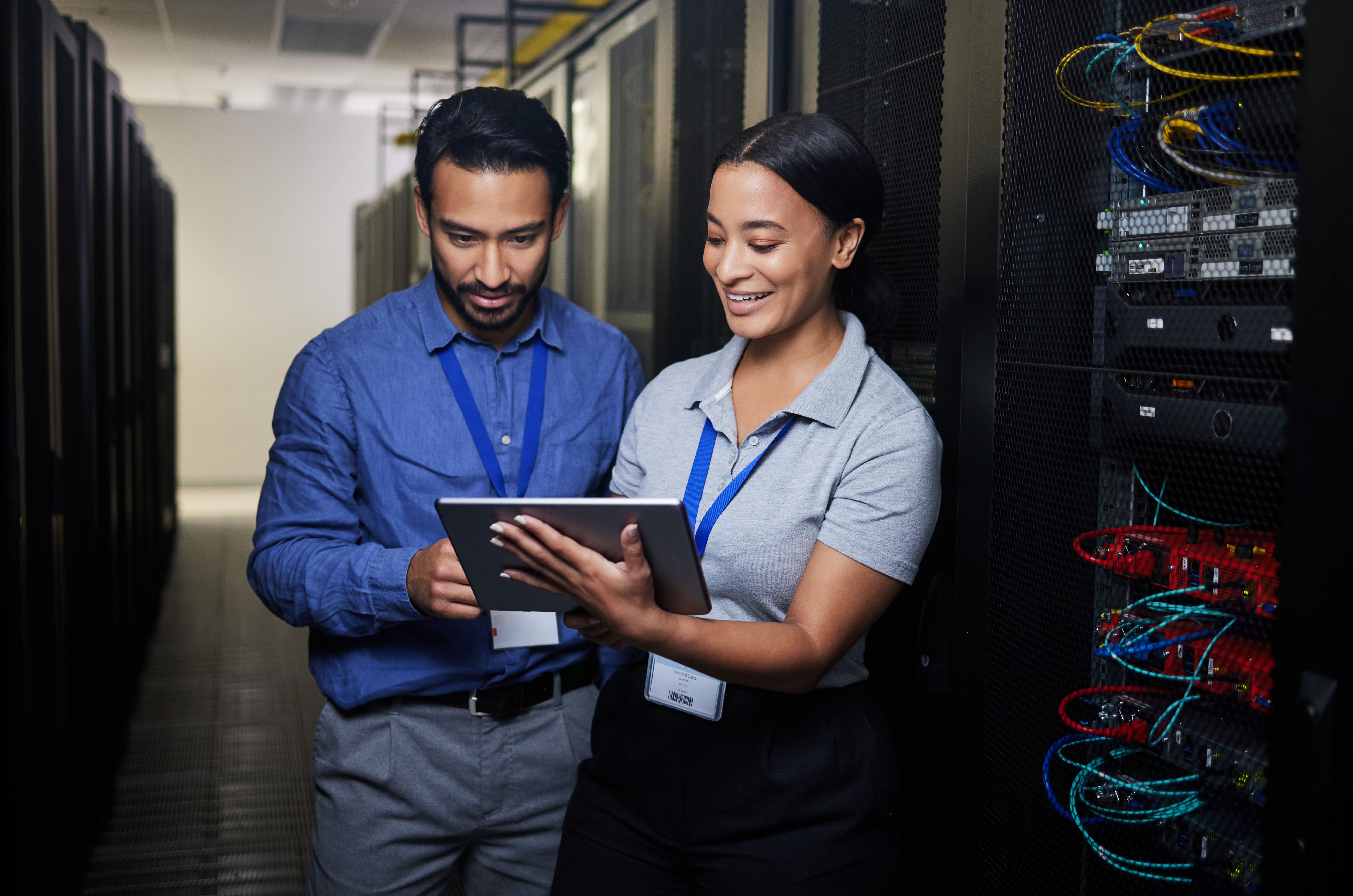 Server room monitoring with tablet
