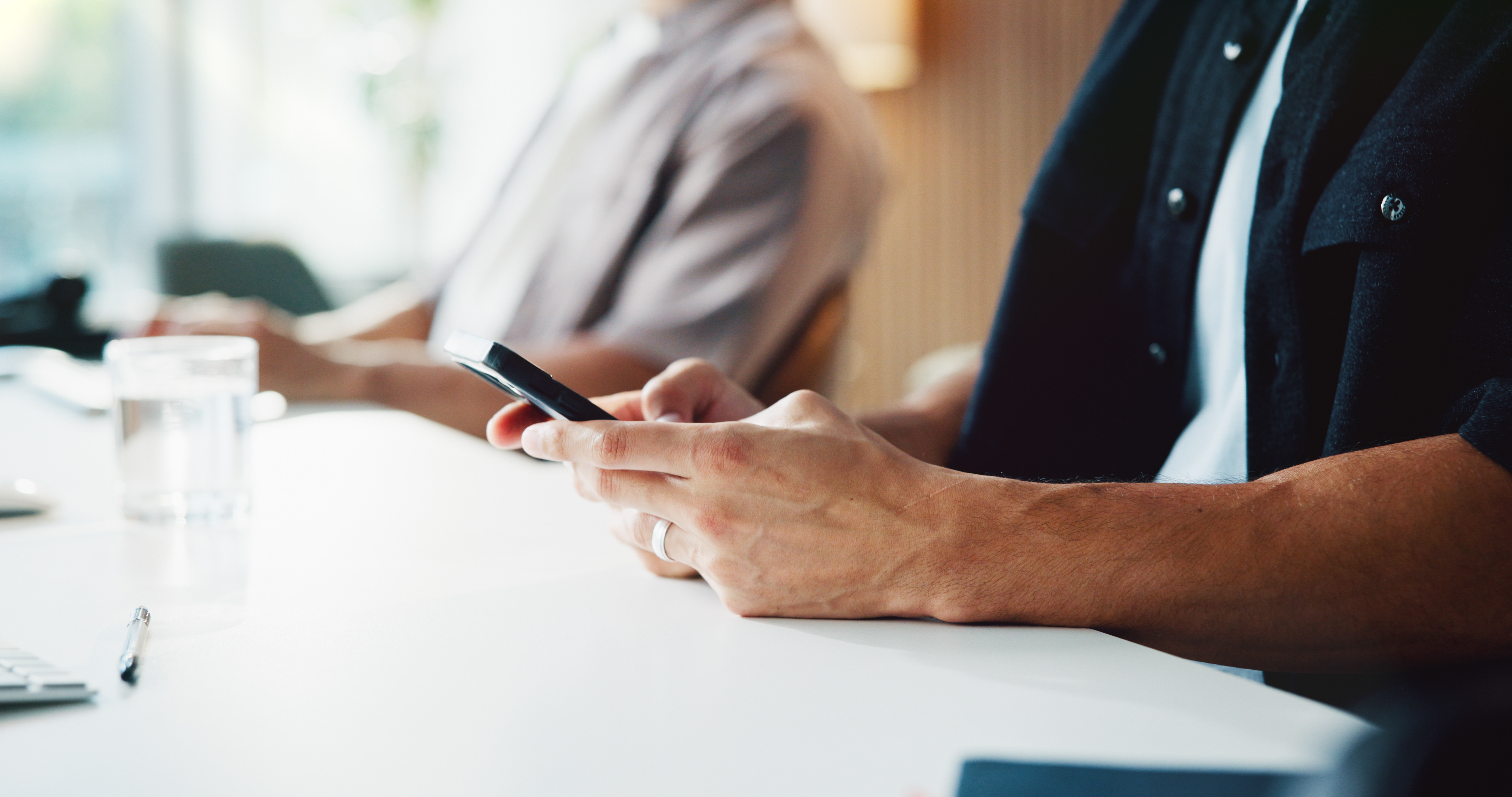 Digital business cards for local businesses and start-ups: one tap, more leads 3 person hands and typing with phone for communicat f2ba4f35772cdf2f3506
