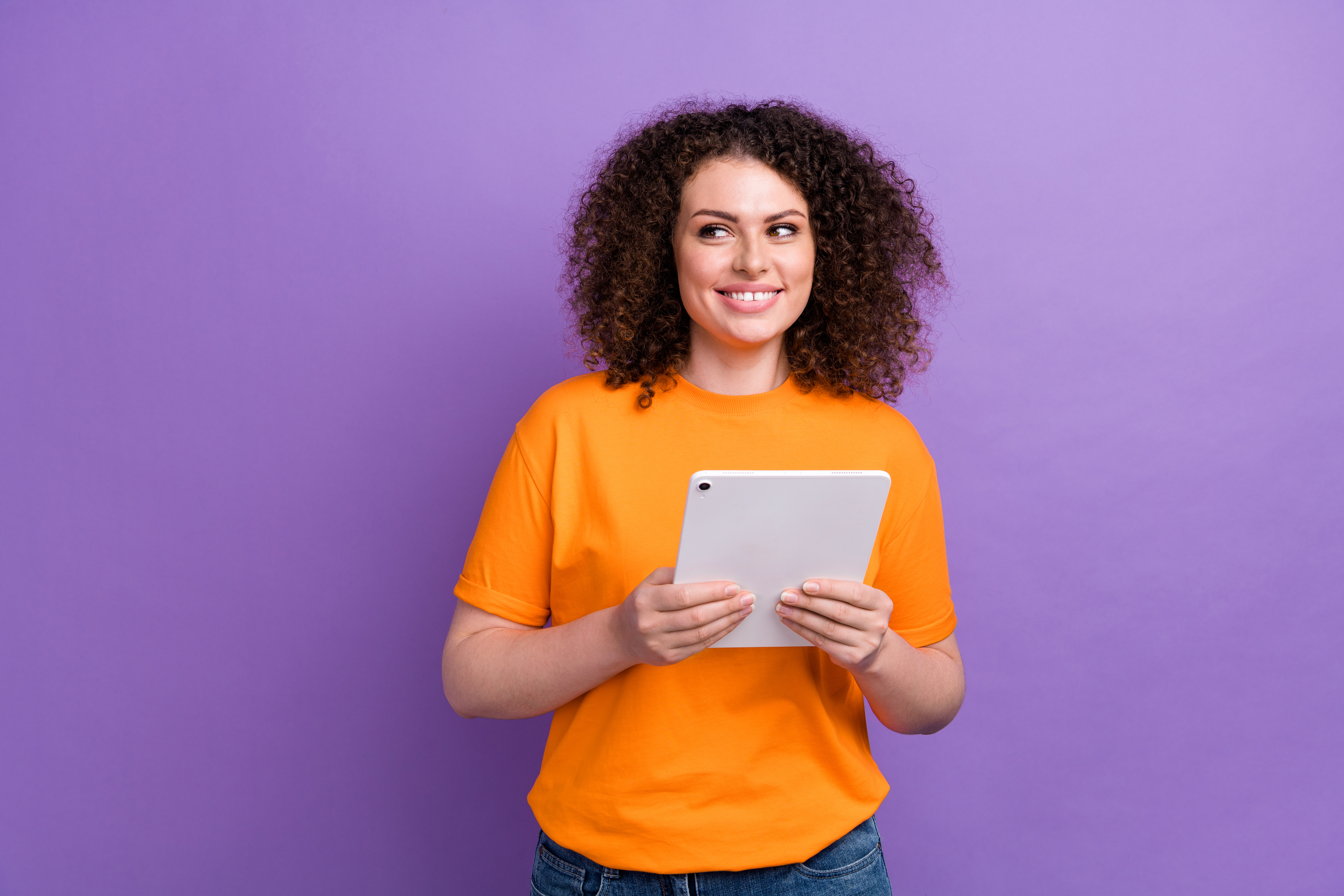 photo of funky dreamy woman wear orange t shirt ch 112ac1aa9c74c647d849