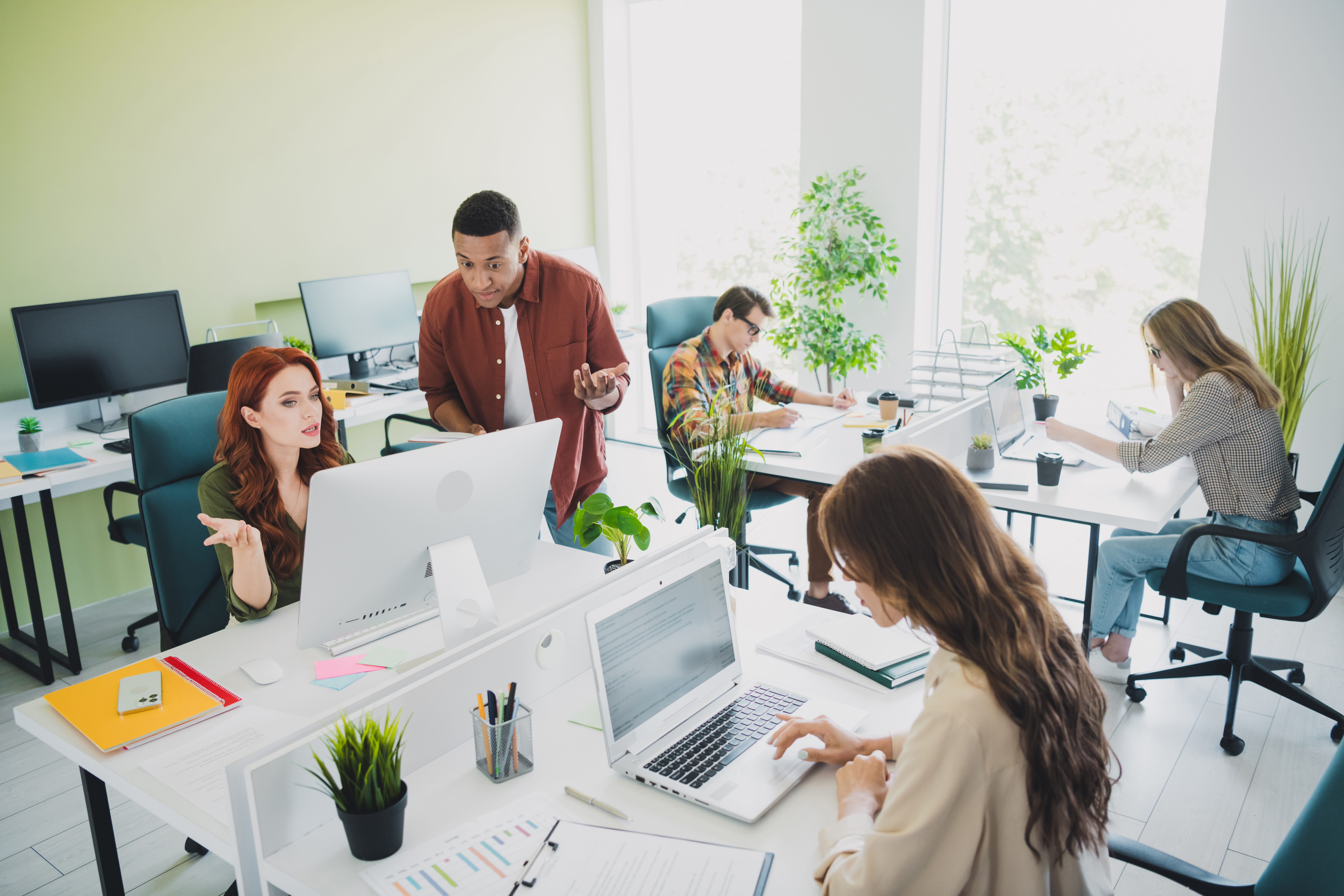 photo of group five young corporate workers comput 599bc83de7629cd37871