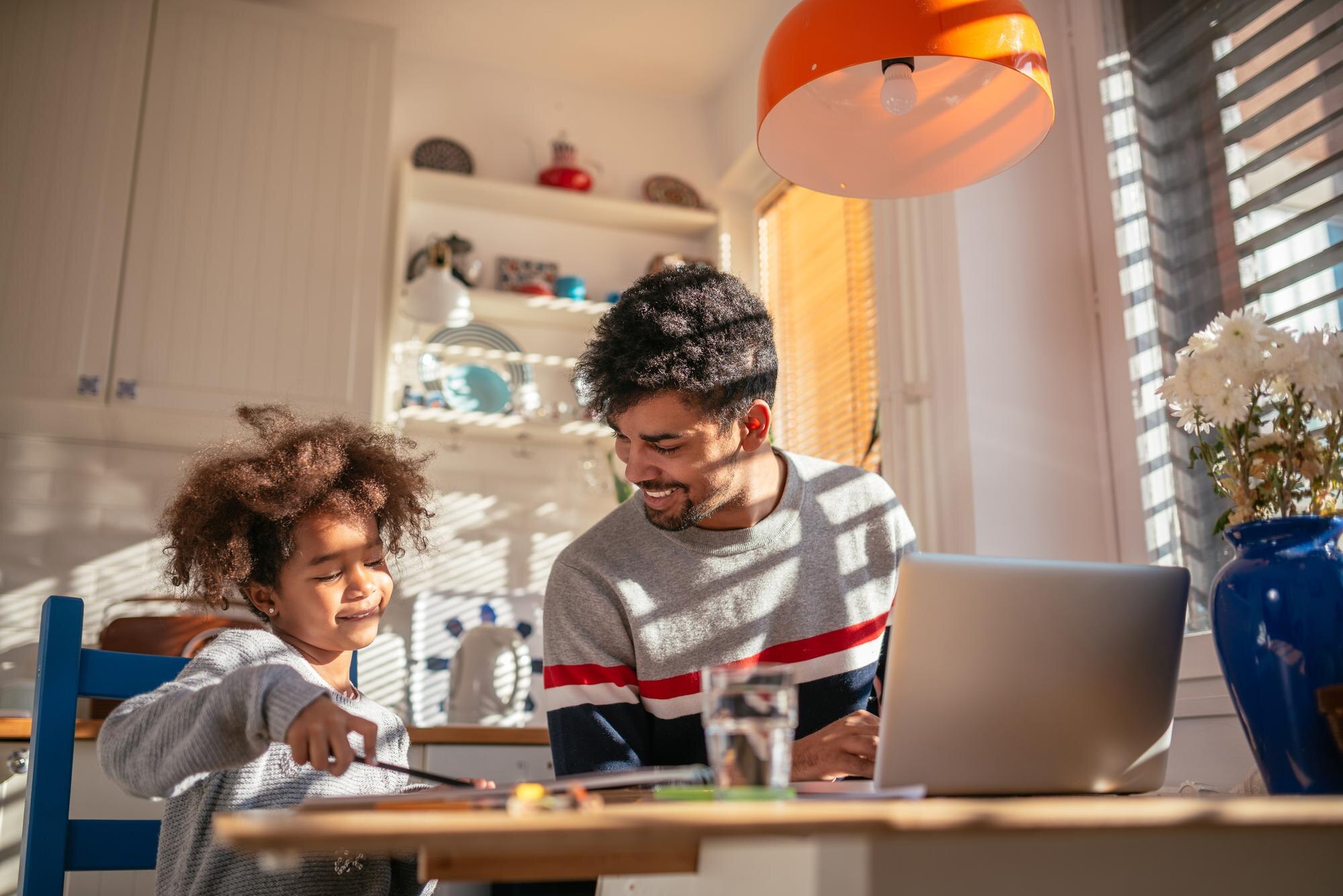 Portrait Of A Proud Dad Looking At The Daughter S 715998dc9c1444bb9432