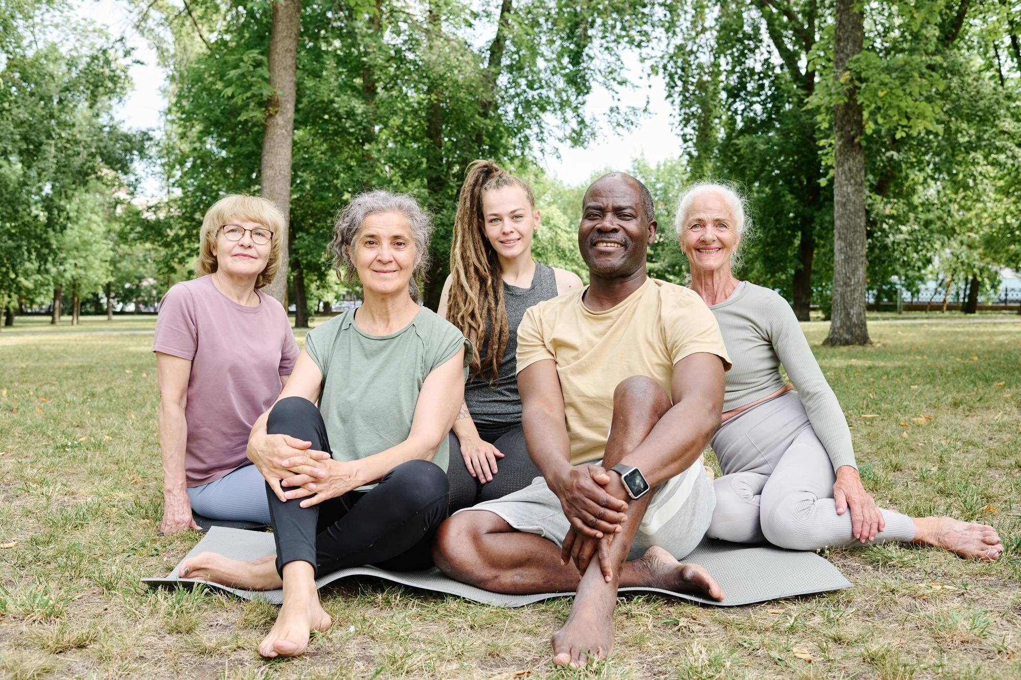 Cut Through The Noise: Real Tips For Everyday Wellbeing 2 Portrait Of Senior People Sitting On The Grass Wit 0D99250233D73645Ec94
