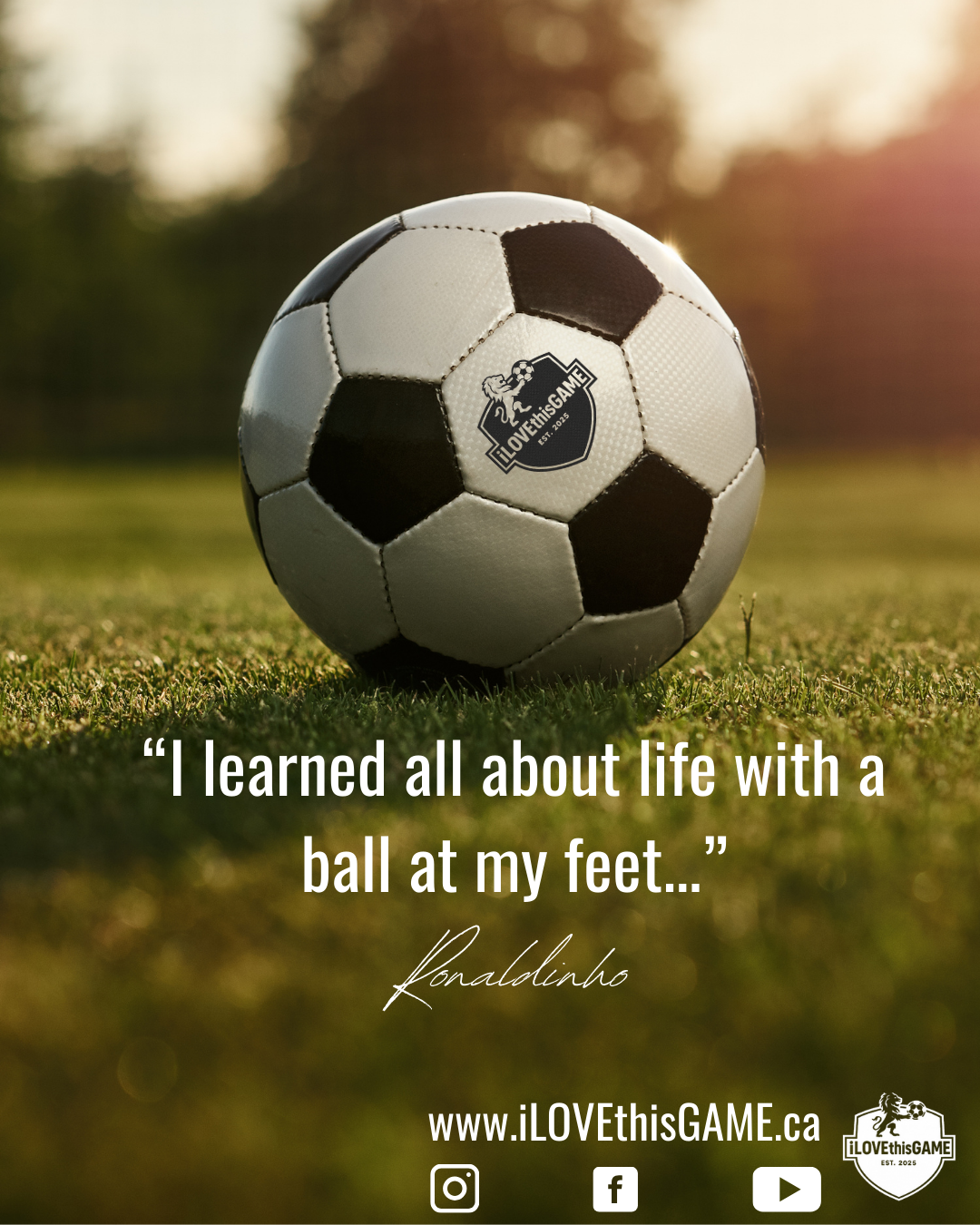 iLOVEthisGAME Soccer Ball on the grass with Ronaldinho
