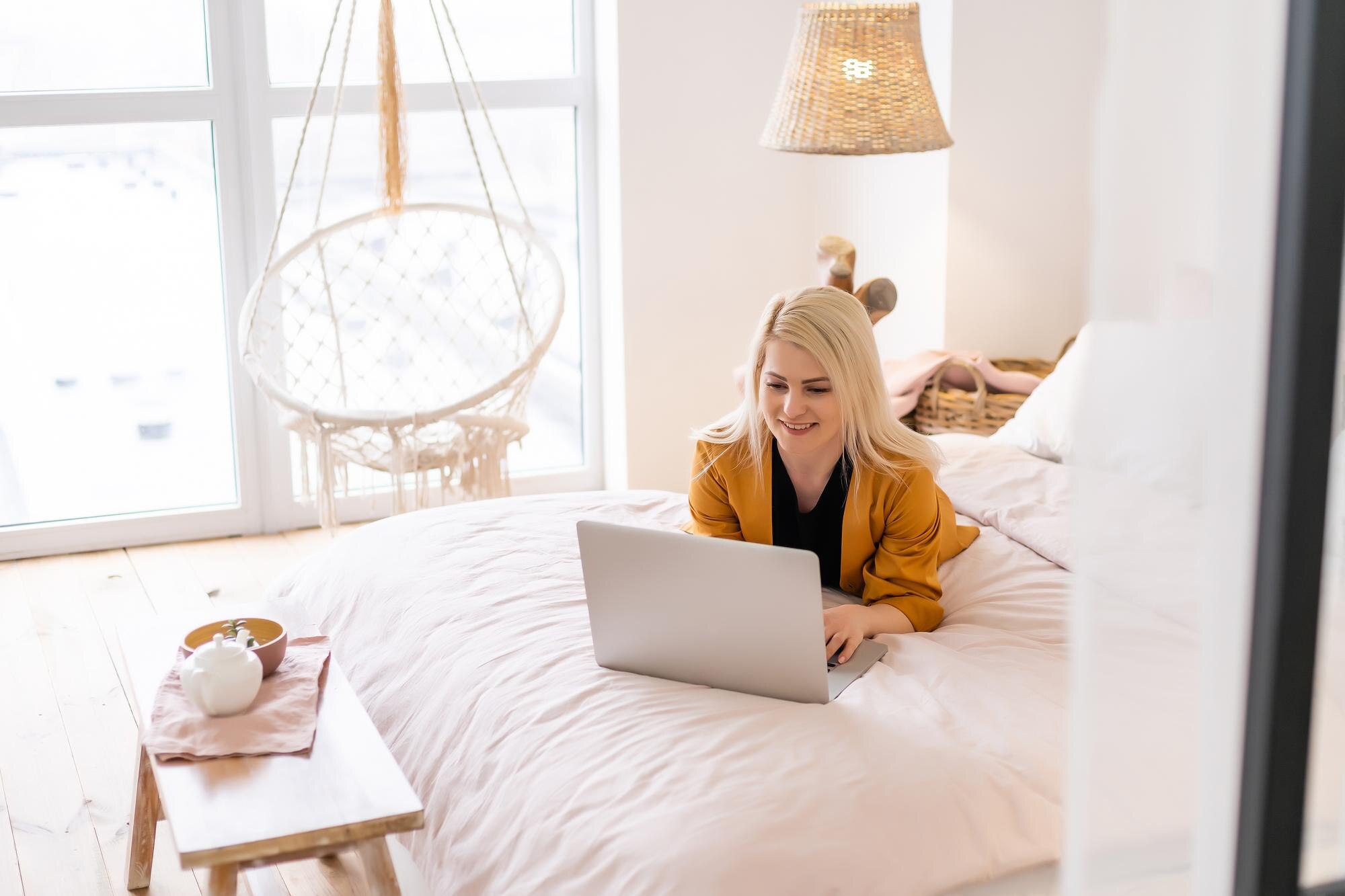 Remote work at home workspace for property management
