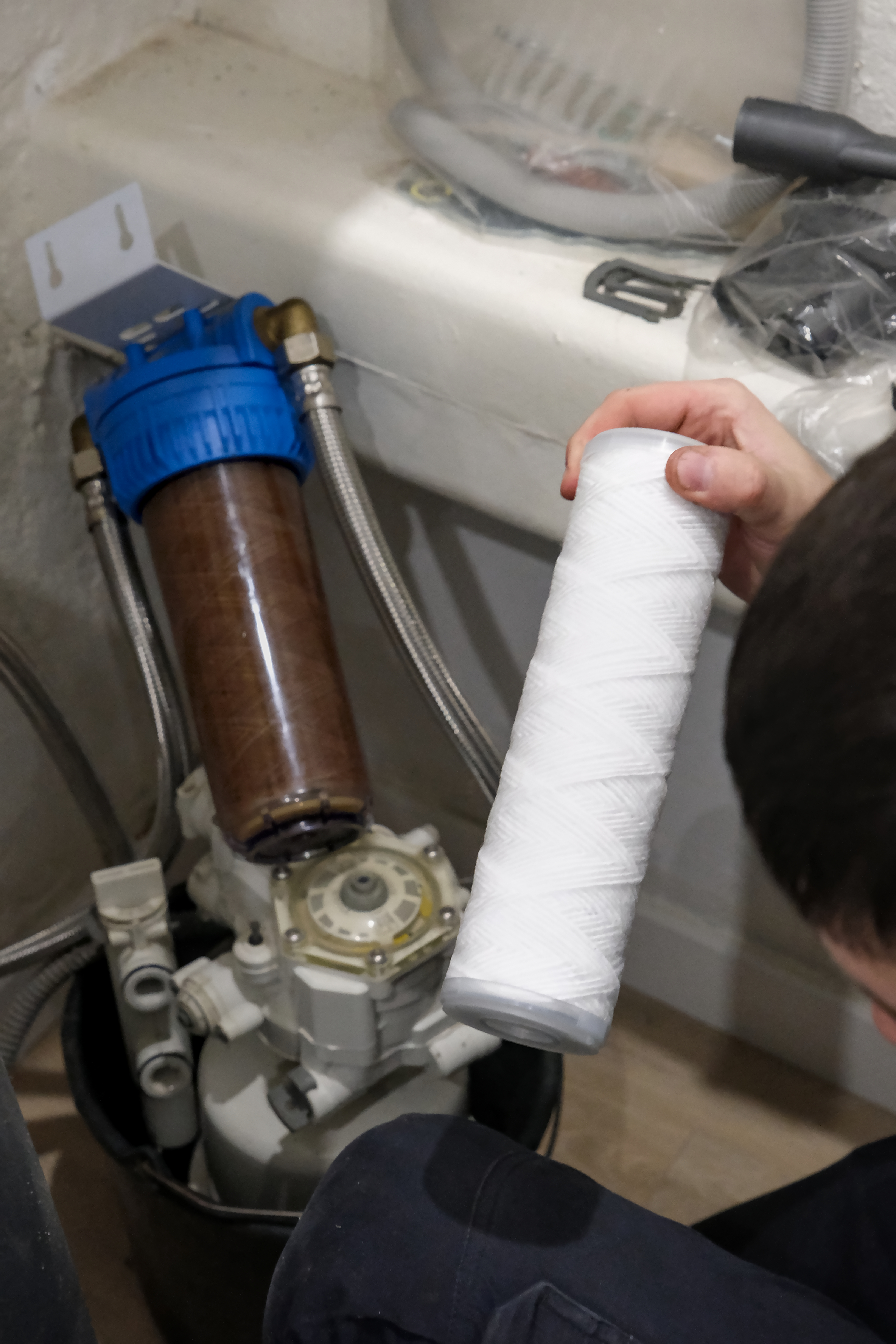 water softener filter closeup