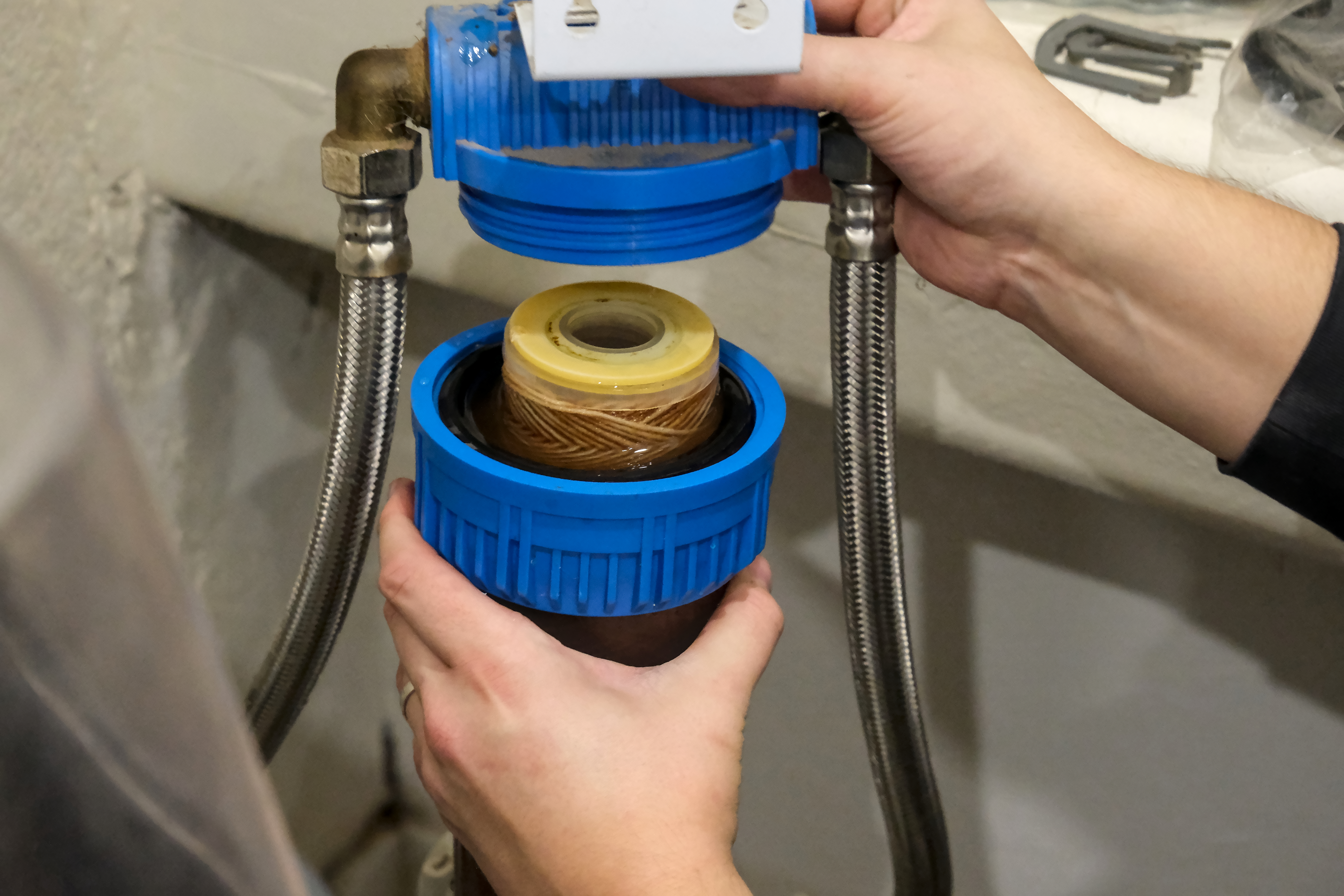 inside of a water softener part