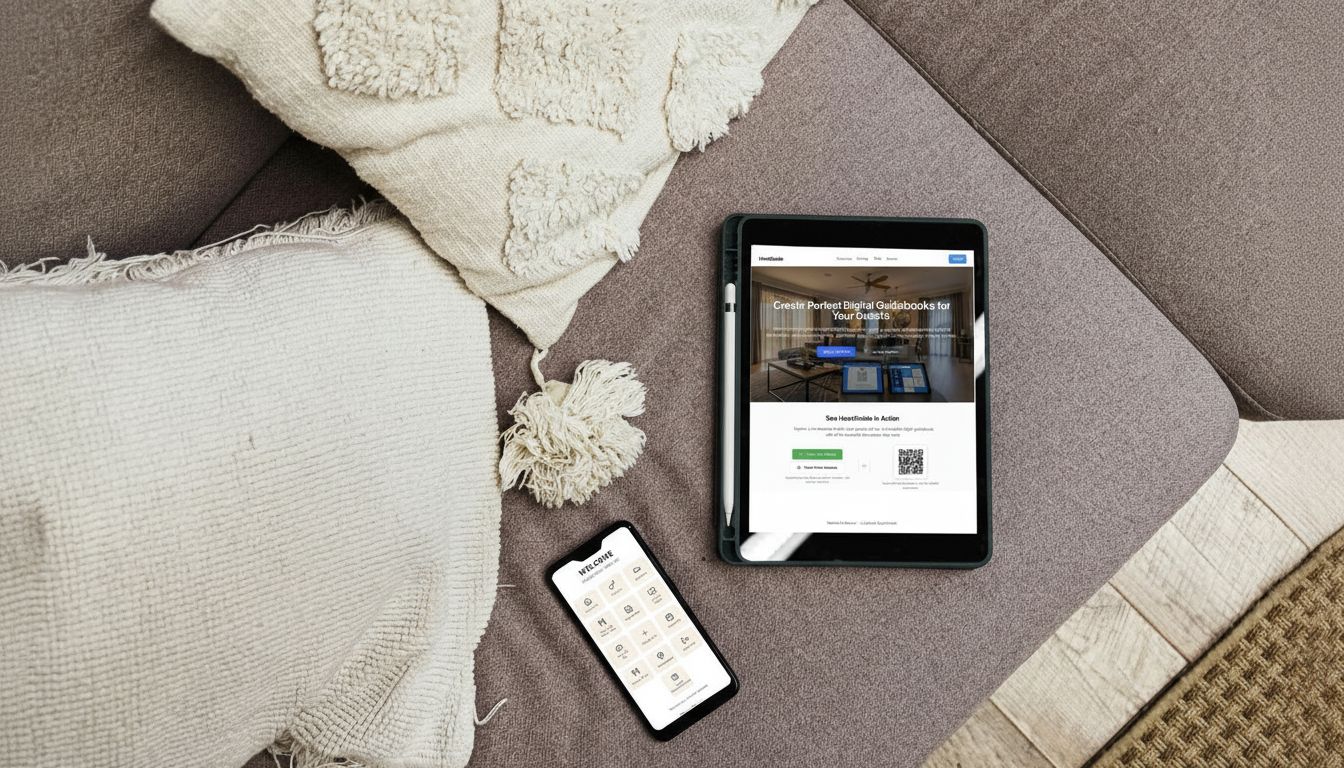 Tablet and smartphone on sofa
