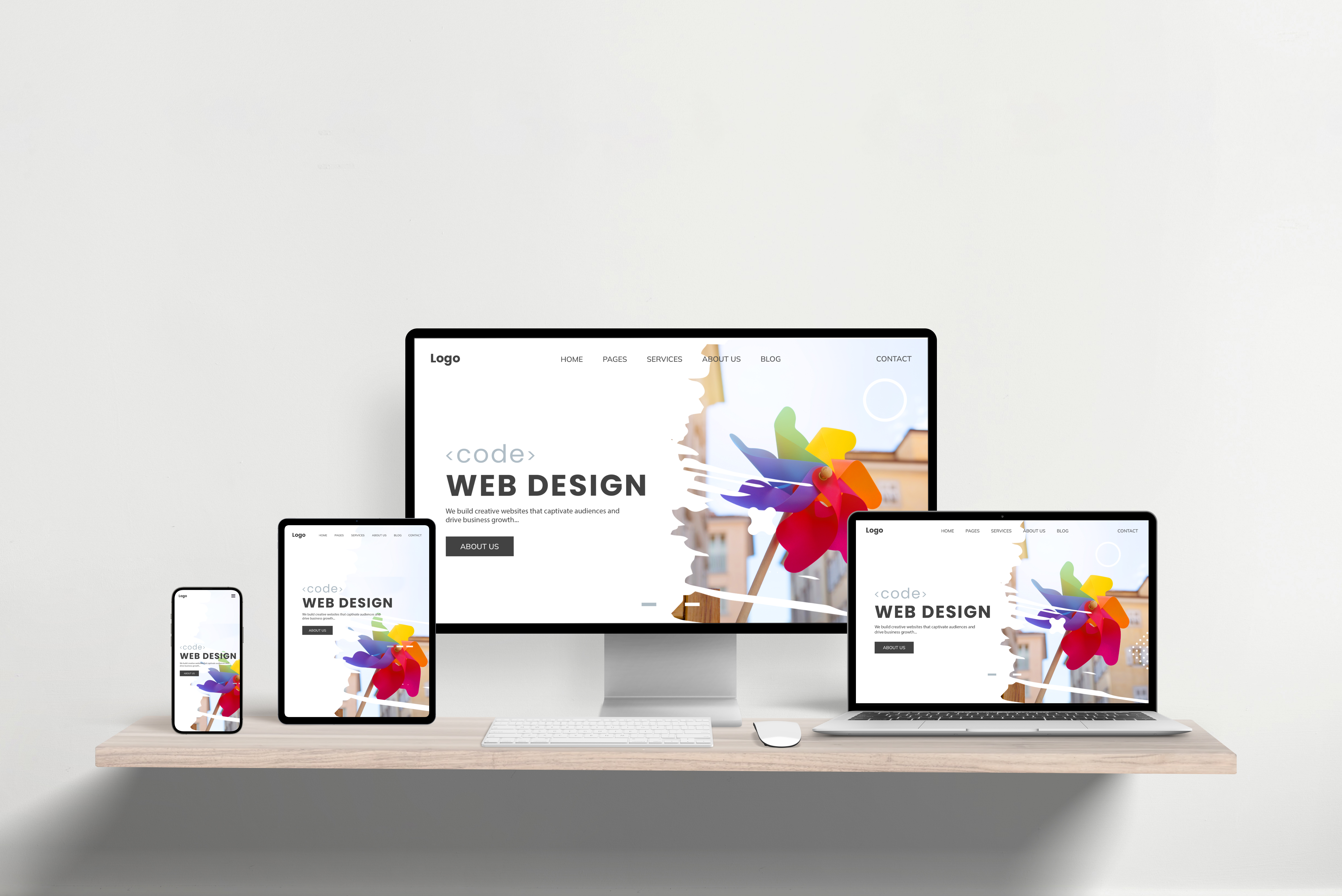 responsive web design studio page displayed across 729b3a84792615b28c45