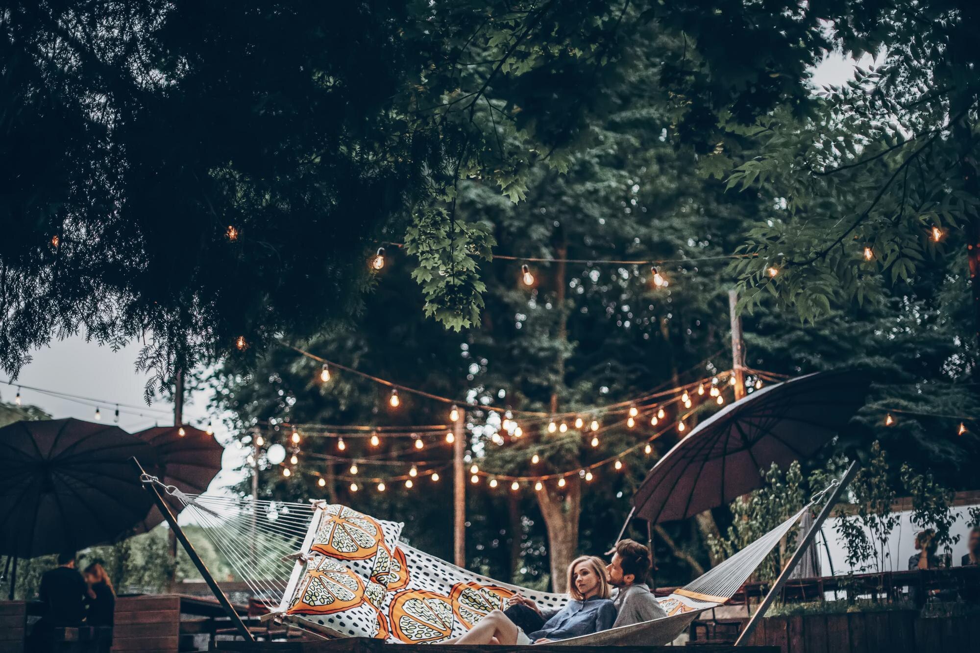 Brilliant Bell Tent Hire - romantic hipster couple enjoy rest on a hammock at 13b9e655f3b08a5f3051