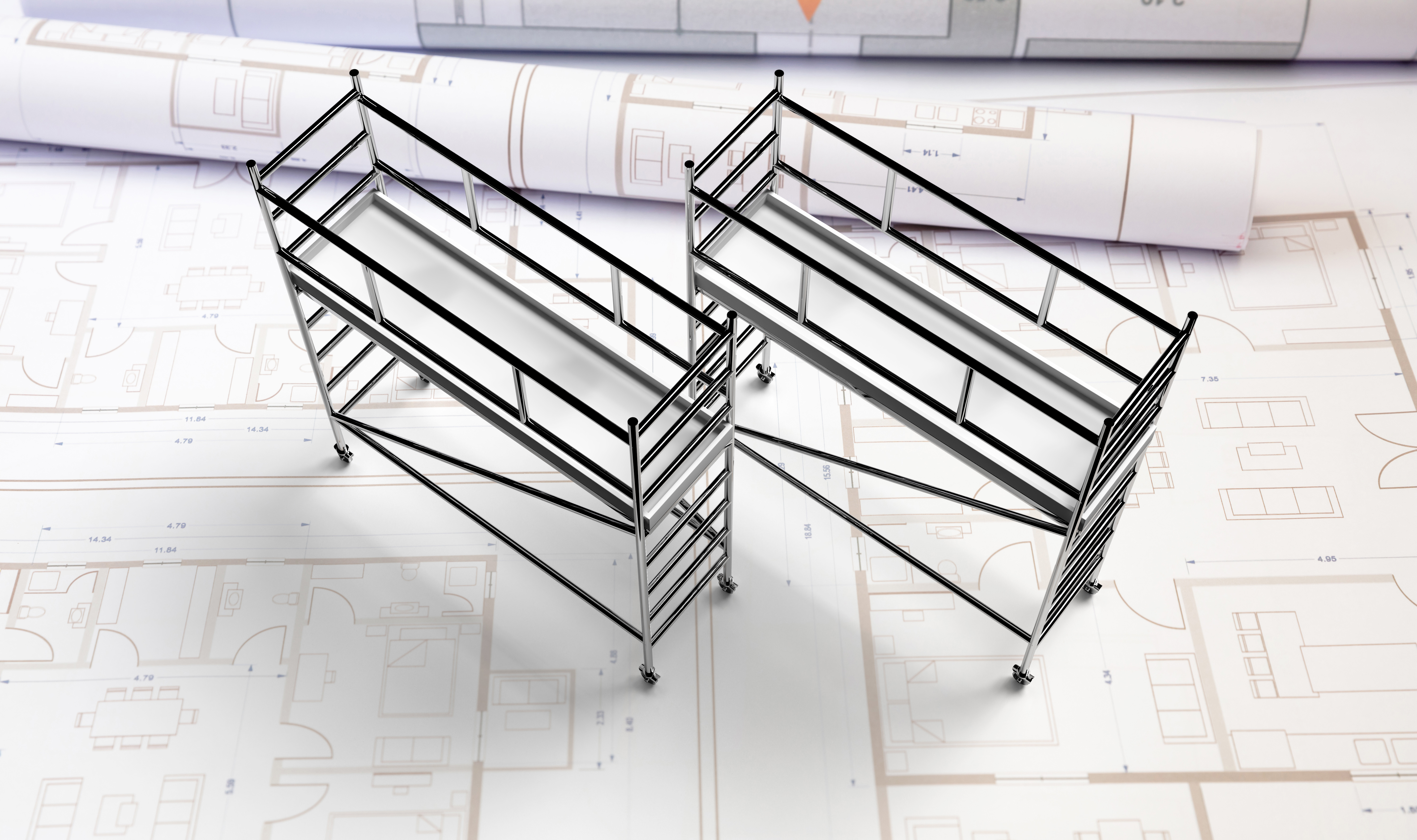 scaffold tower on project construction drawing sc fc0a5f6788564f5d1b64