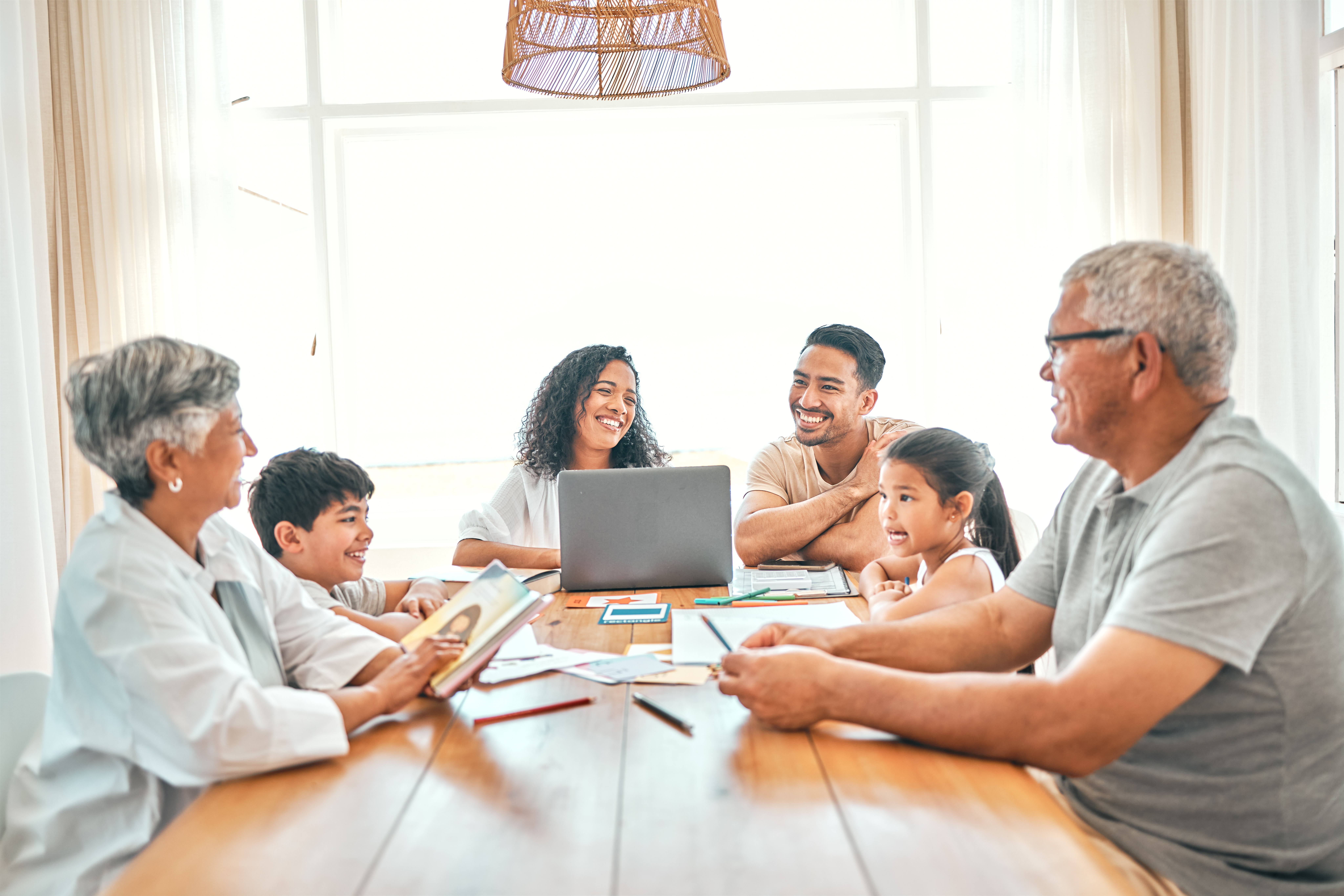 Senior Black Family And Learning Children On Home 01279d77bb1548bf7cb2