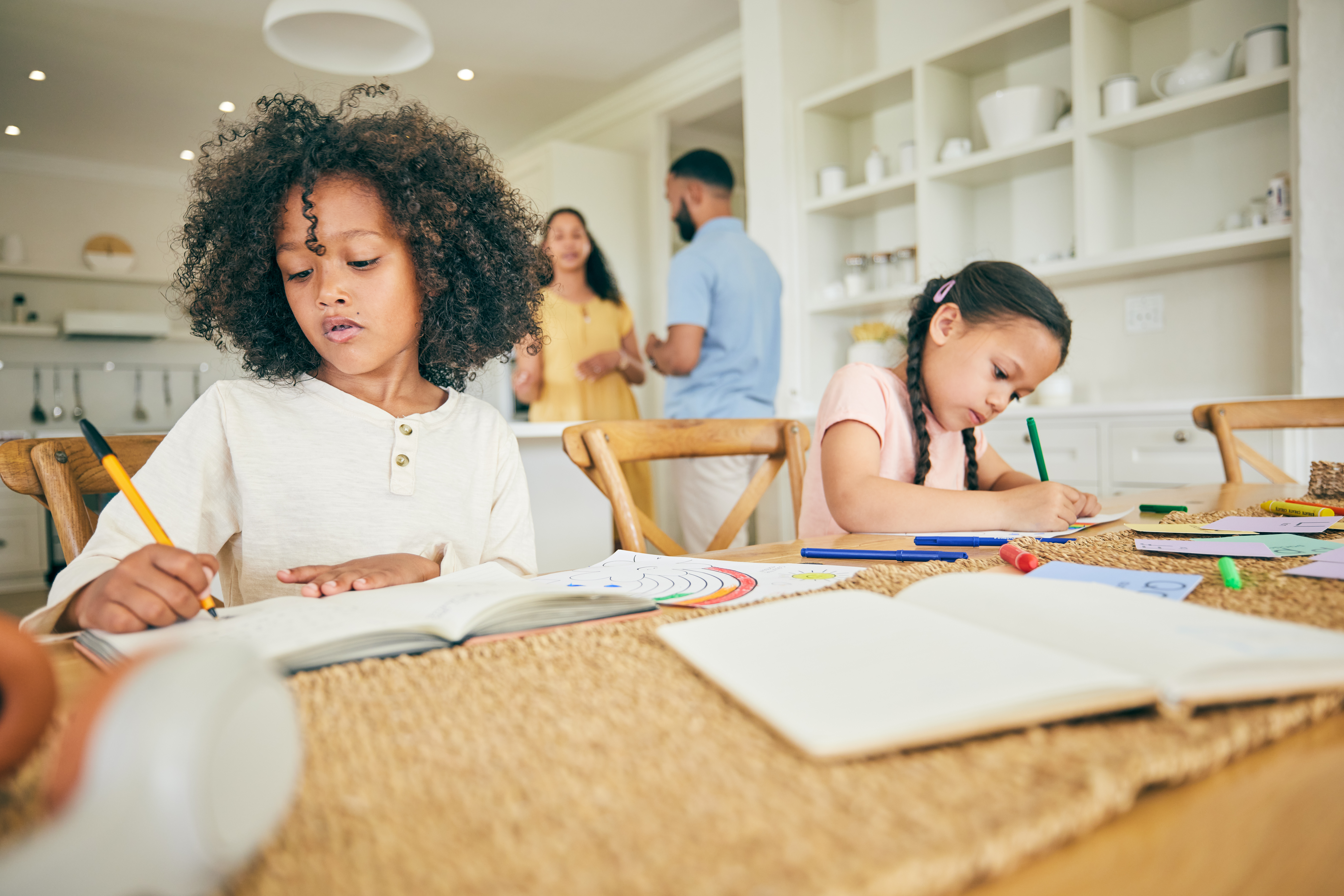 Siblings Homework Or Children Students In House W 0f137faecdffd5504f44