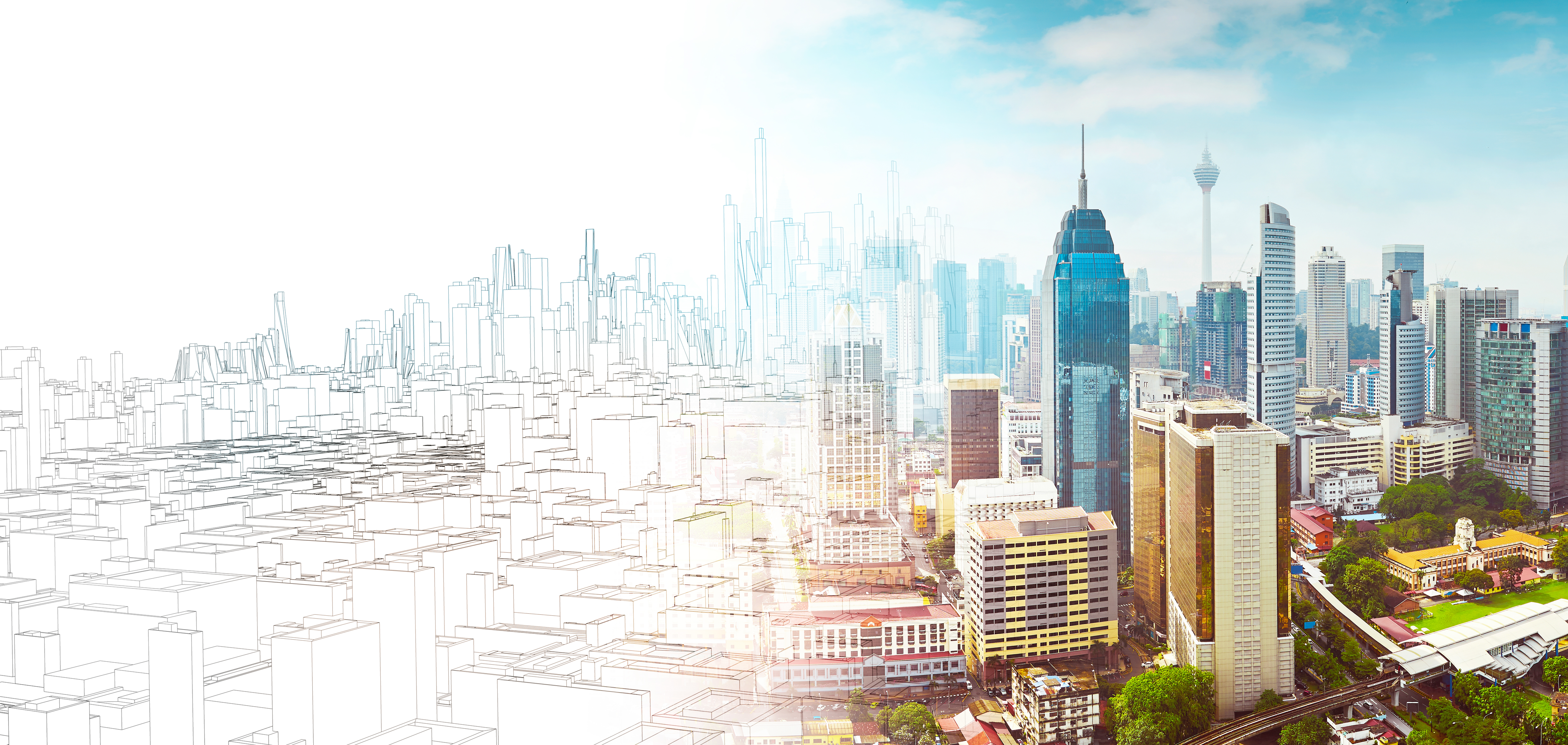 sketch and real mix urban cityscape scene 410c8b026cc39c73ff6e