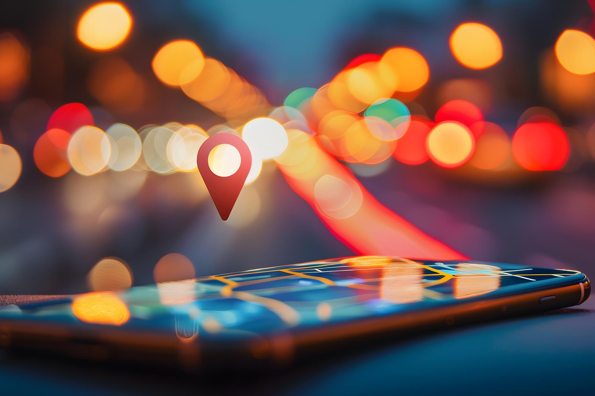 smartphone with location pin icon on screen and bo cf6f062195855a37016f