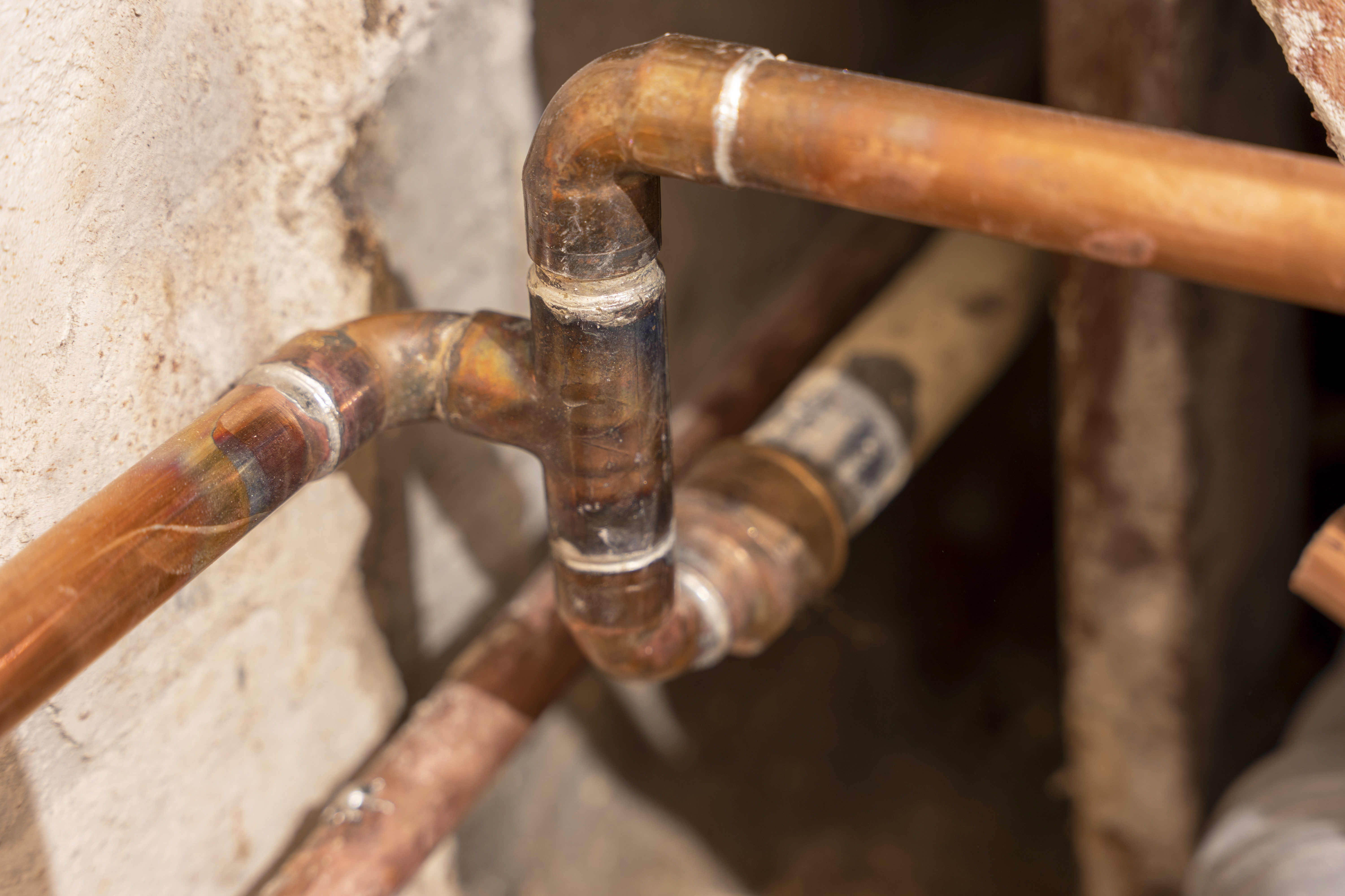 sweated copper pipes