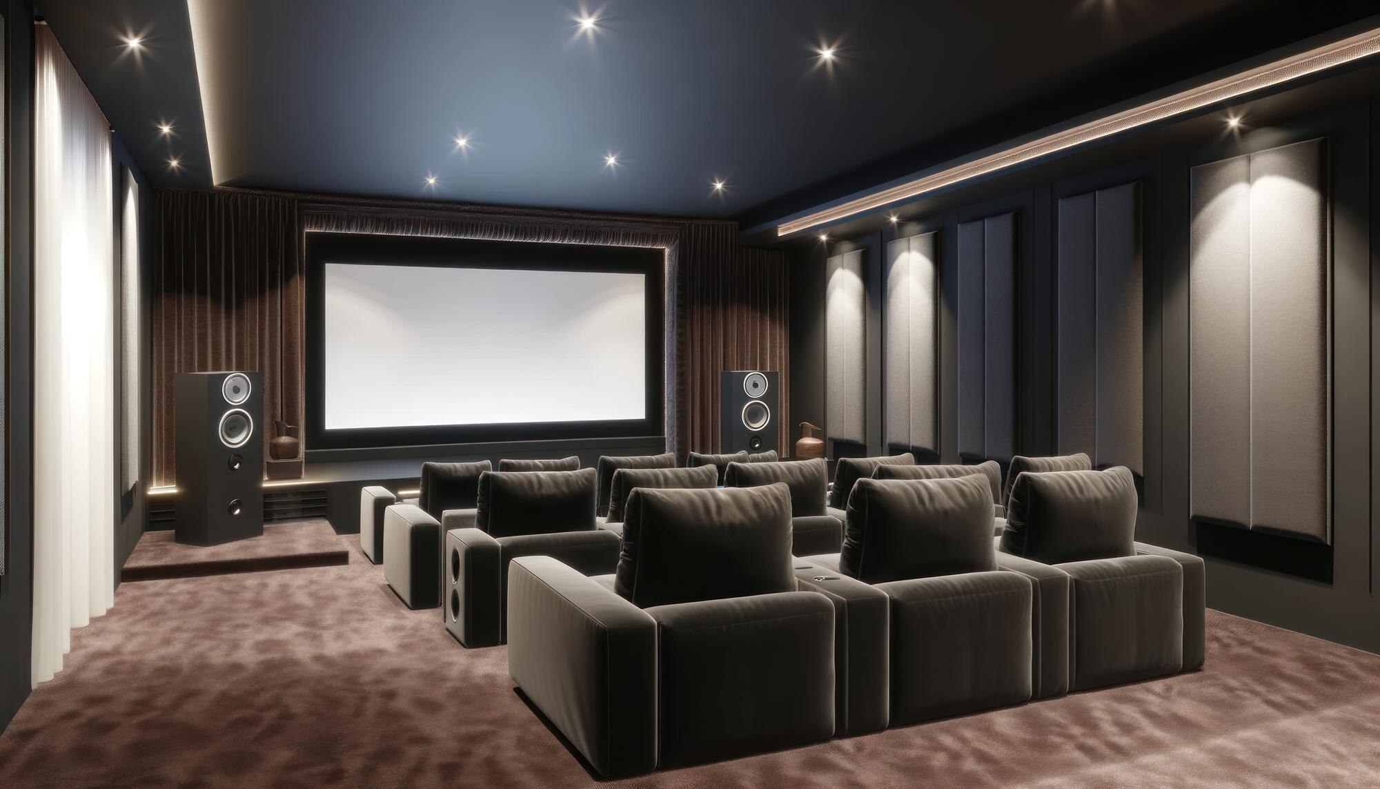 sophisticated home cinema room with spacious plush 751e2625c918ae0e25bc