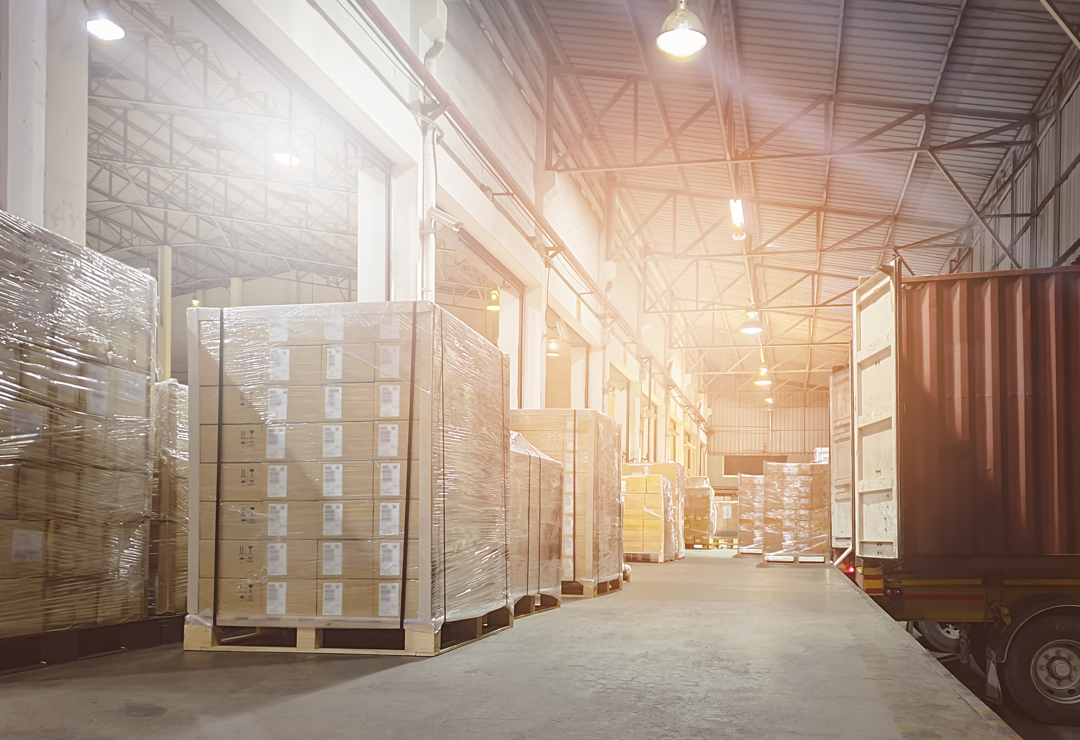 stacked of package boxes on pallets loading with s b48ed7662e681a09f535