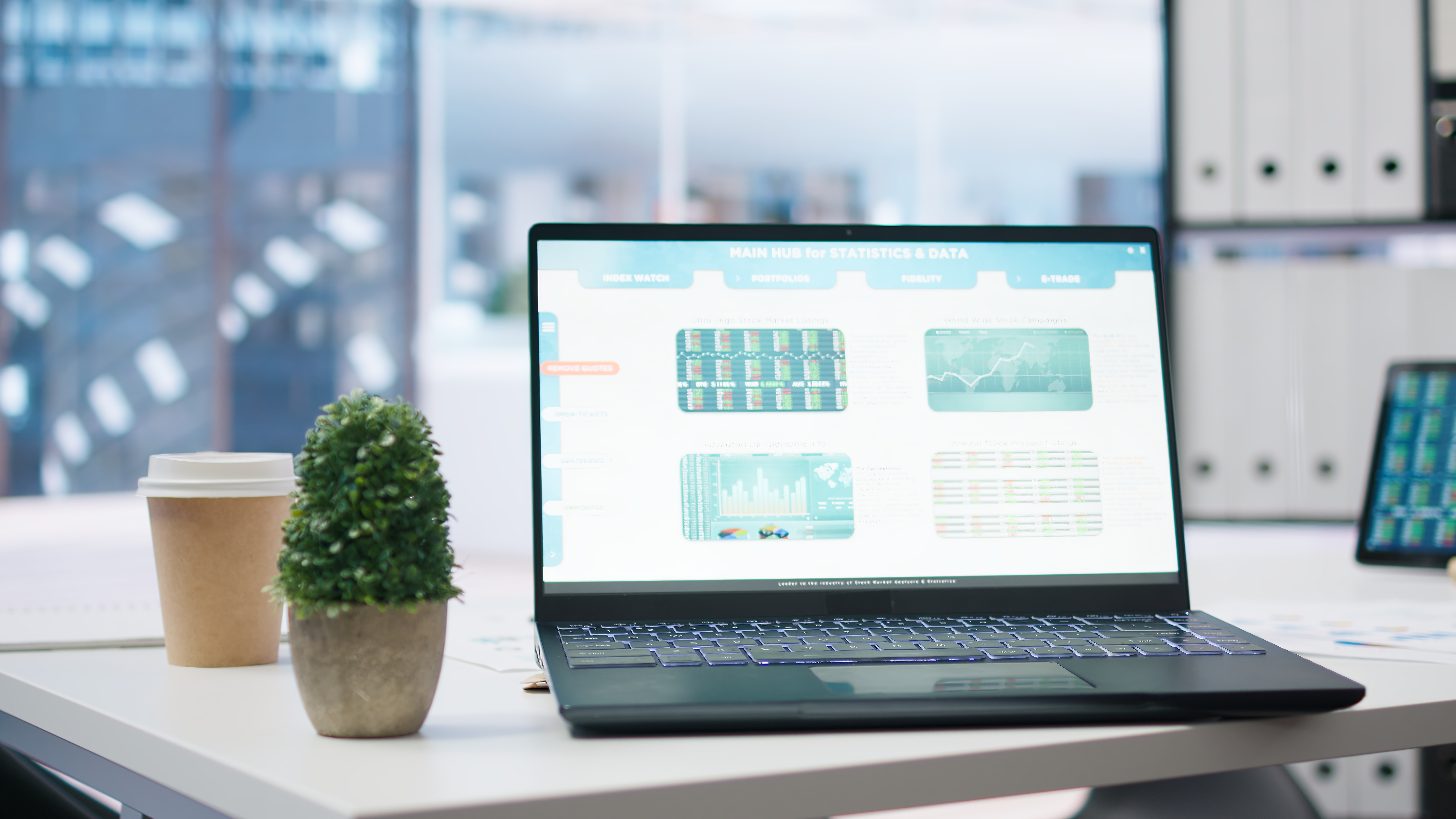 stock portfolio on laptop containing investment as be31651b9e095a525c64