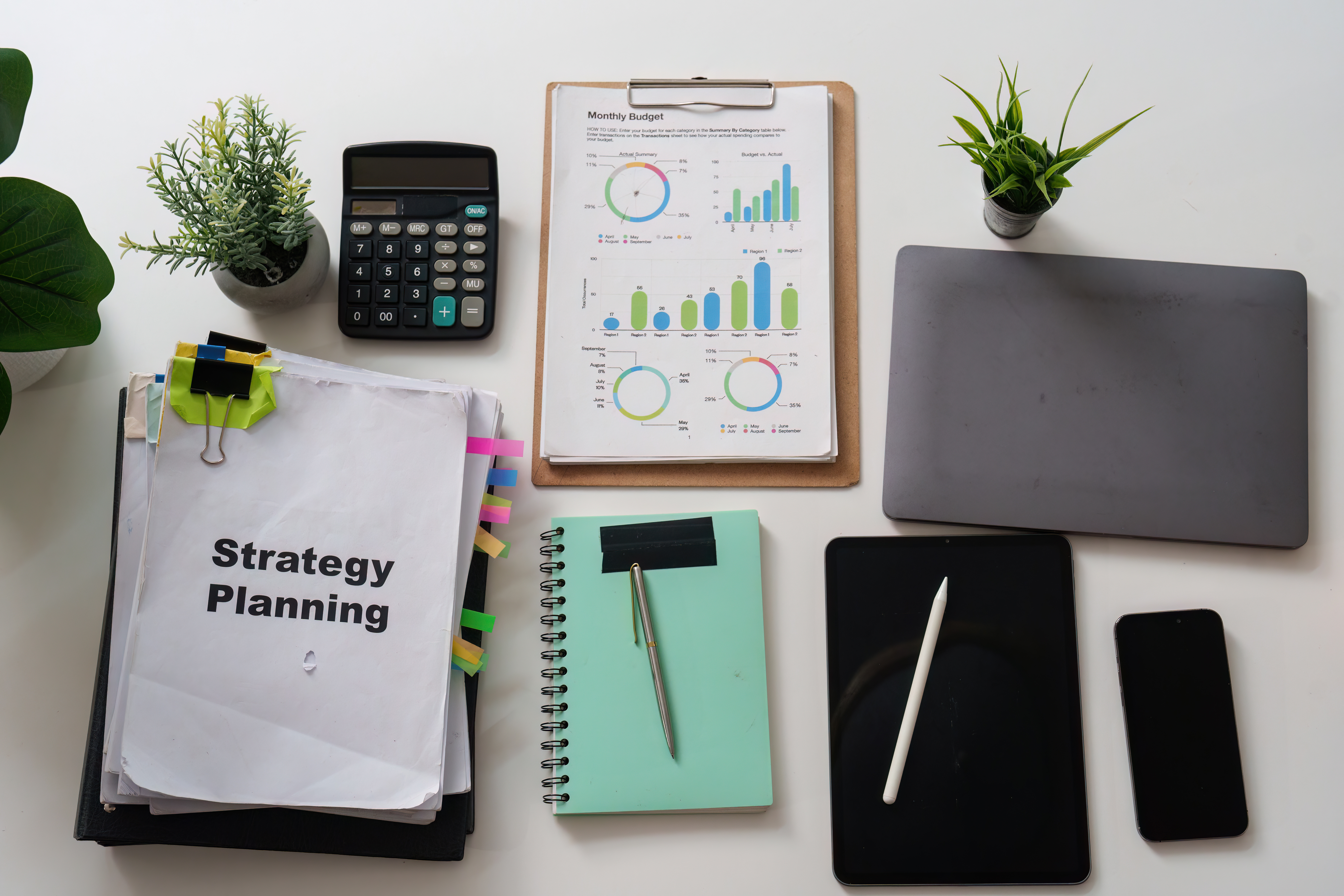 strategy planning organized workspace with docume b91f7da9c49f99c3c9c0