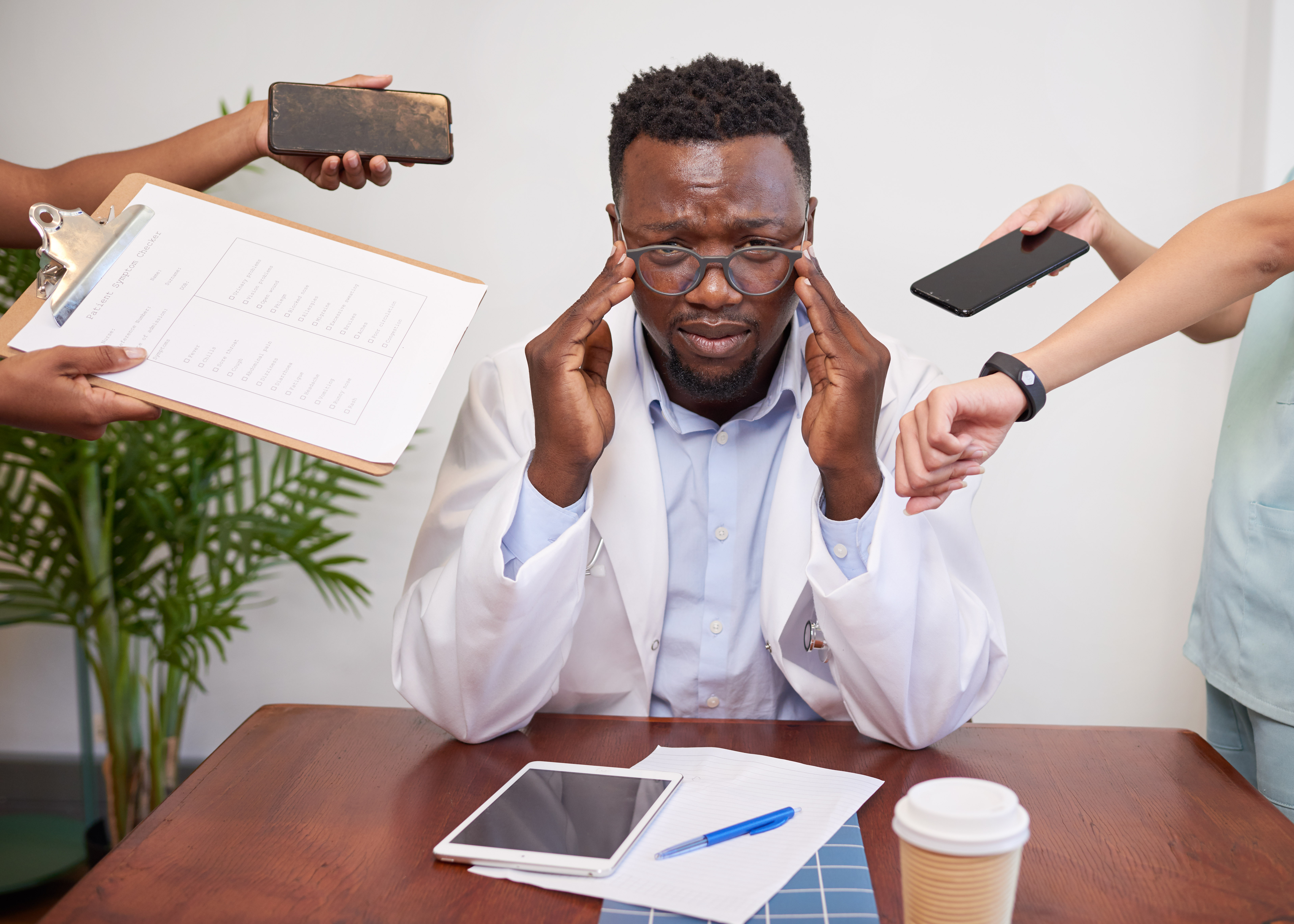 Stressed out doctor