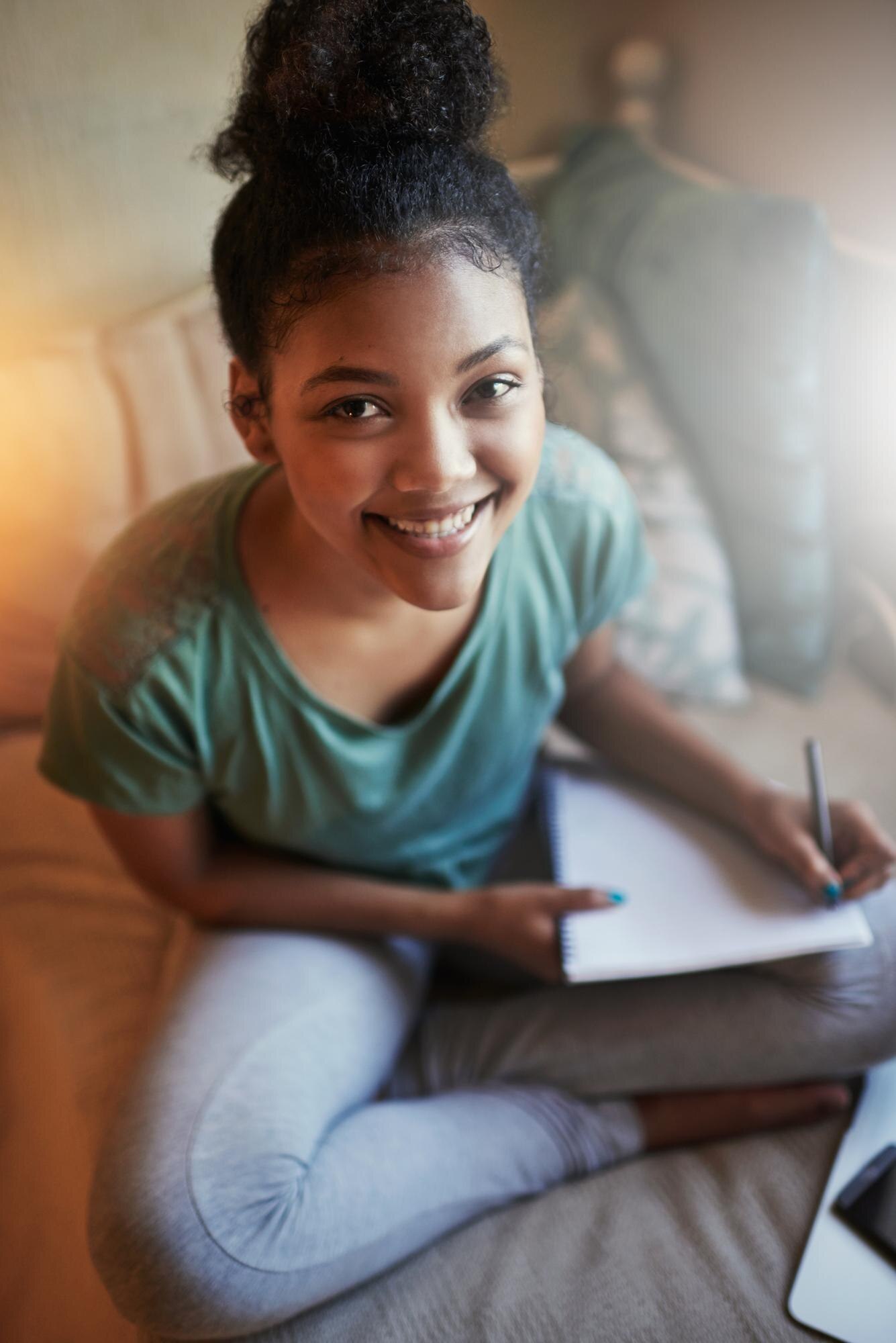 Studying With A Smile High Angle Portrait Of A You 671fe07d9265df08ce3f