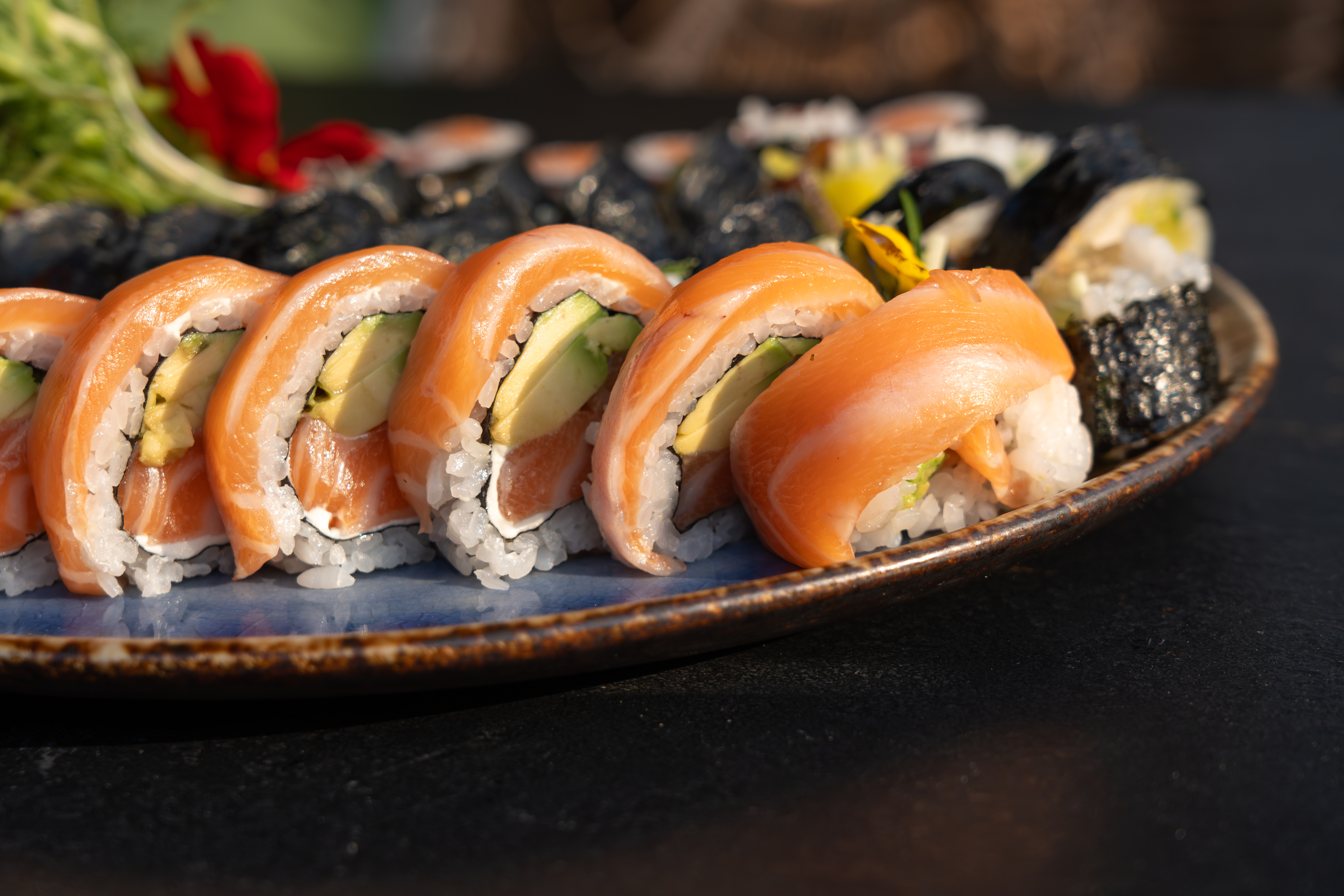 sushi platter with assorted rolls salmon tuna cu c896b6221c2145ed3892