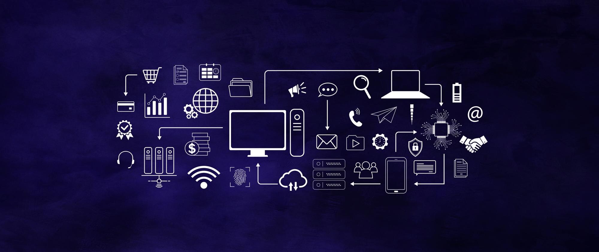 Technology Equipment And Line Interface Icons Comp 9d8785688745bb78d8e3