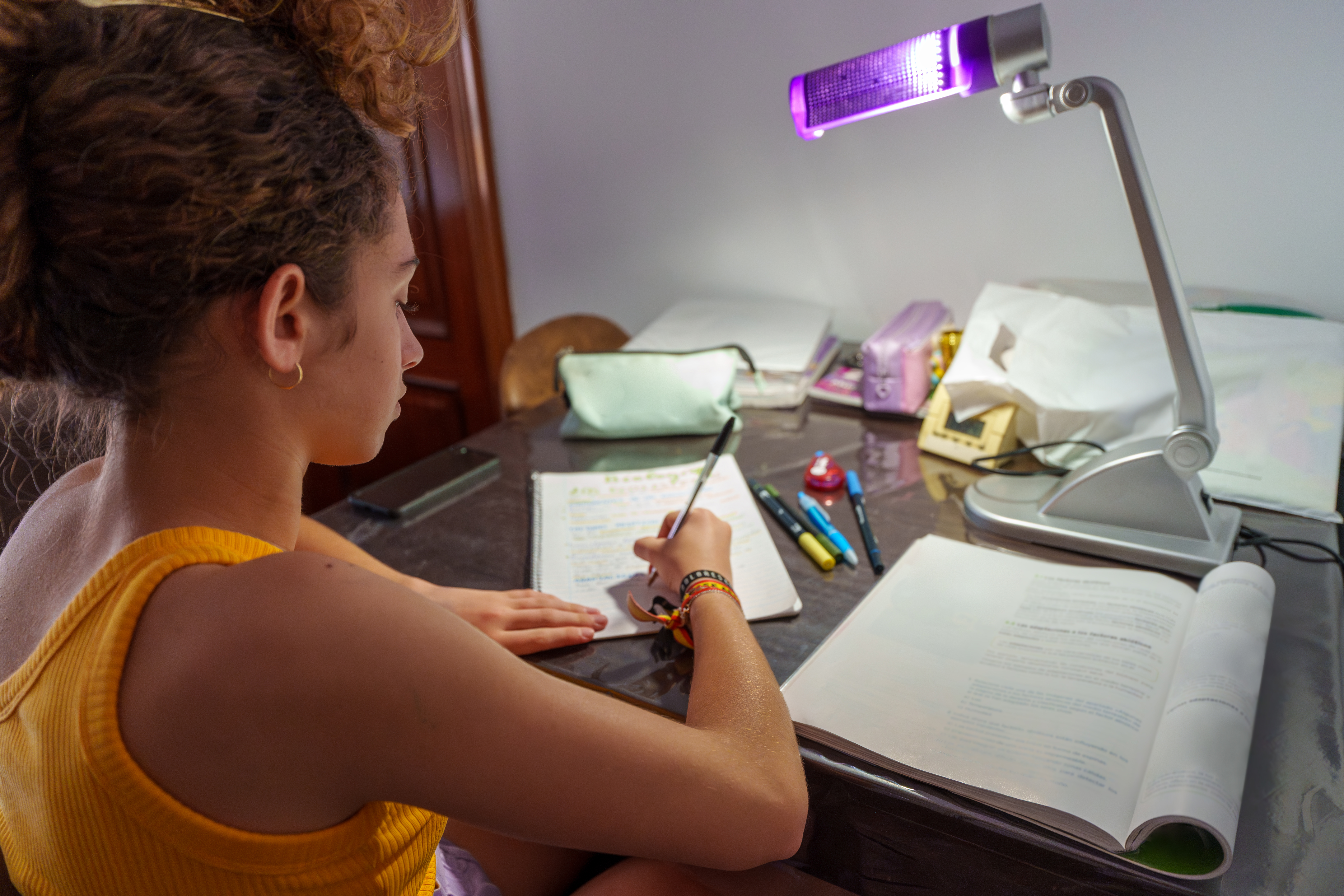 Teenage Girl Studying Late At Night At Home Desk E3068db93d703fe22546