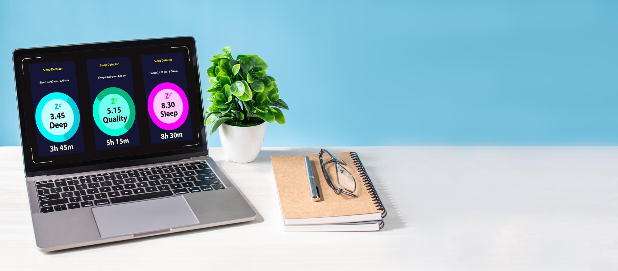 the laptop screen monitors the health and sleeps f a6a47ee9f906e1dbd8d1