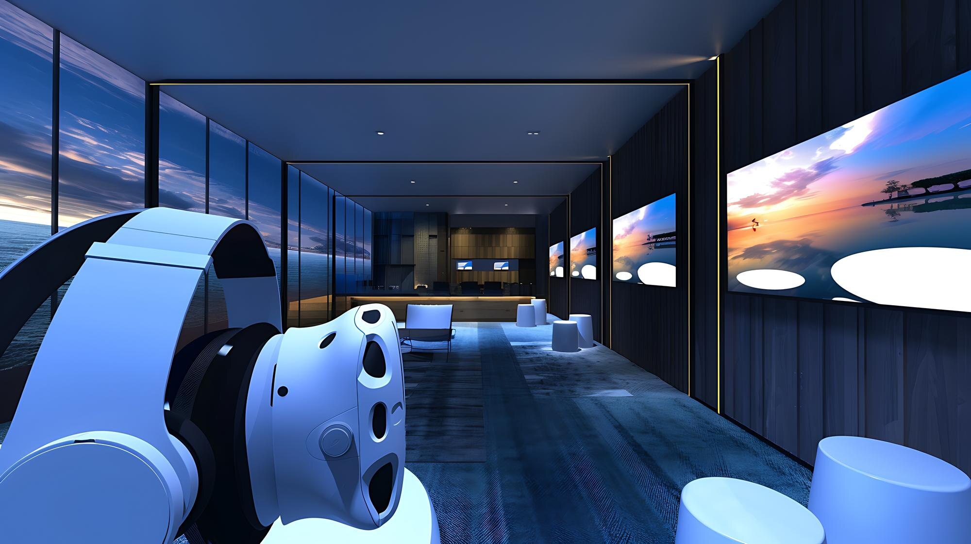 the virtual reality headset is placed on a table i 3b6be35b3440367ef0a8