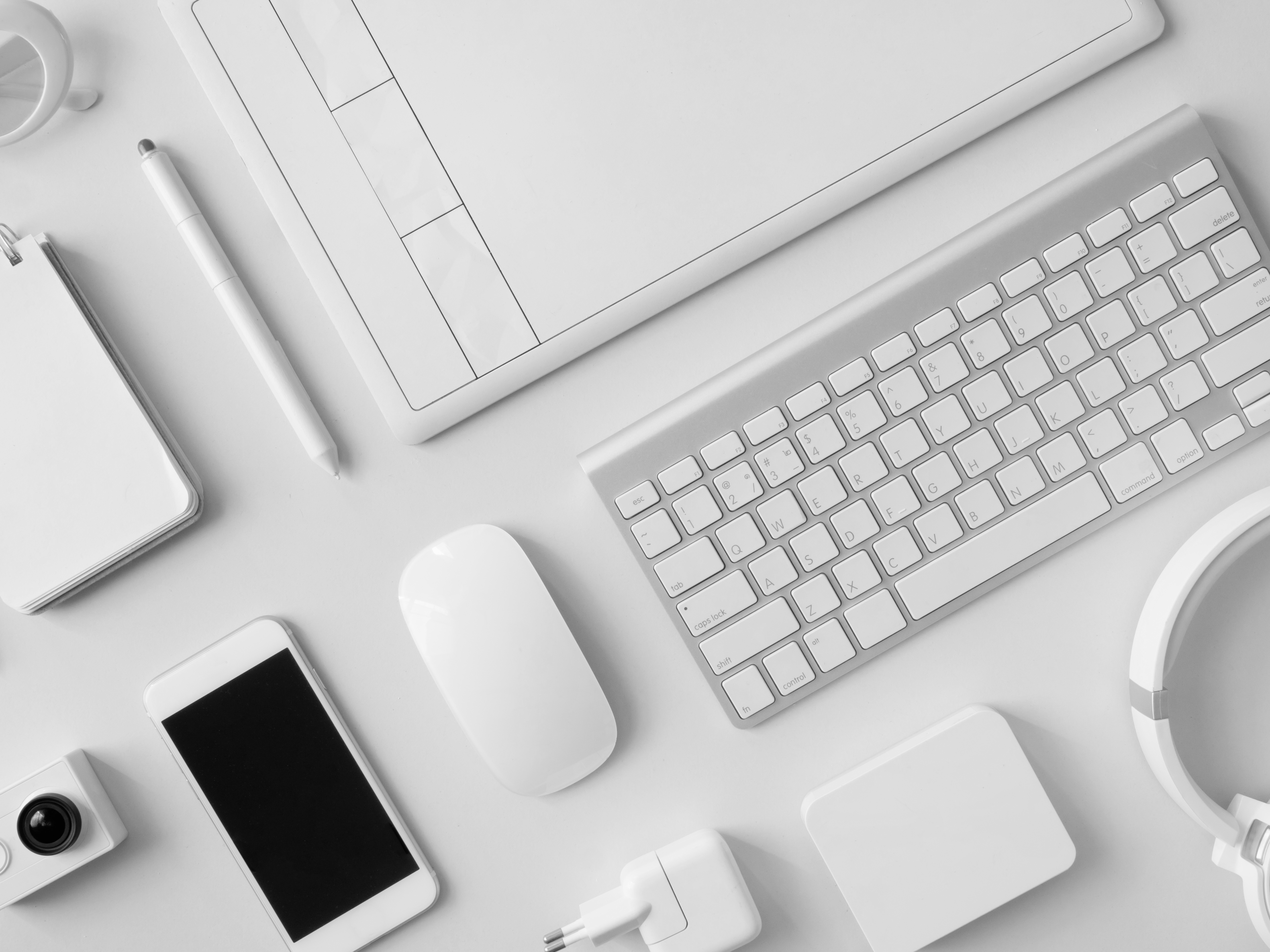 Top View Of Office Desk Workspace With Notebook G 941774fc15eab3c3758c