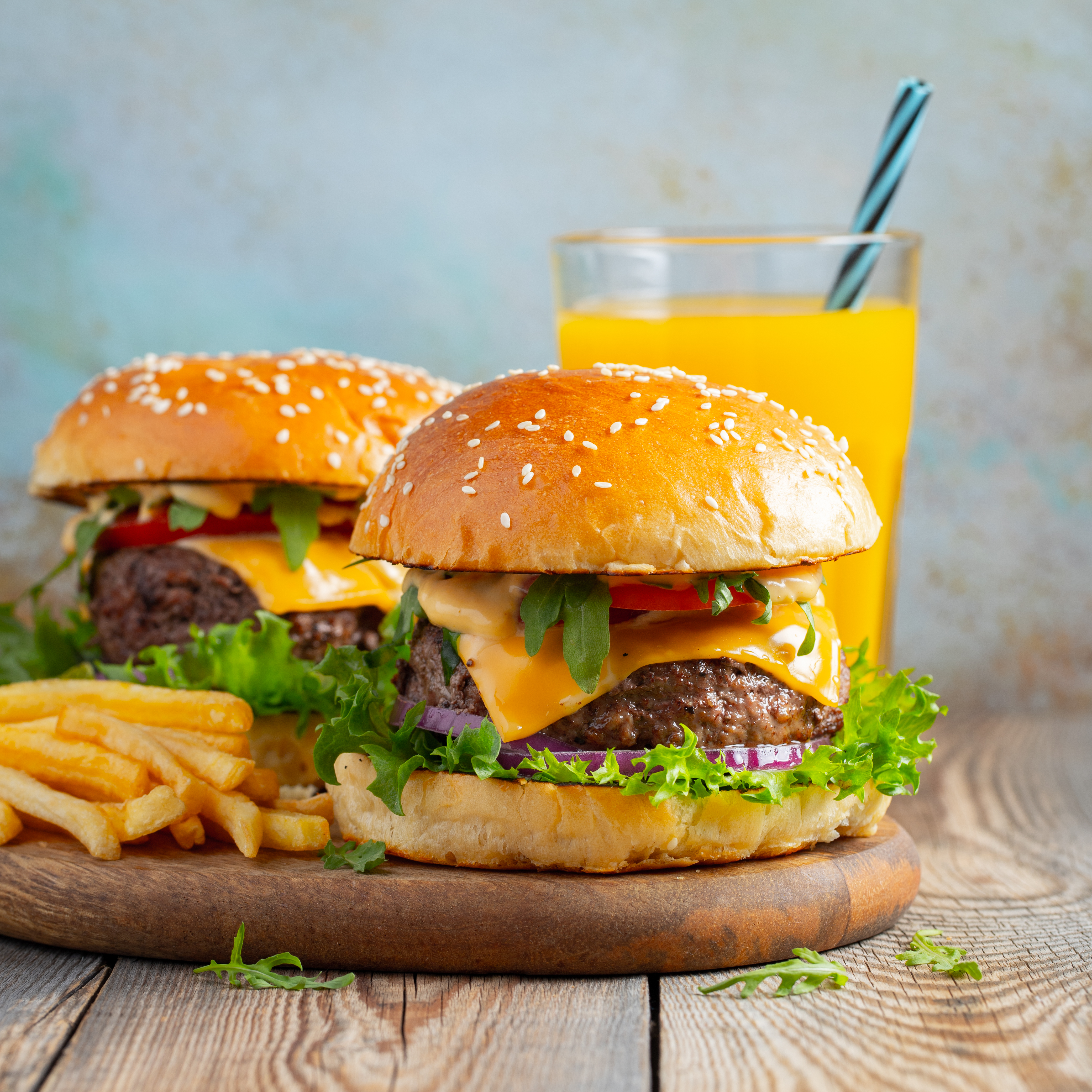 Family Nights, Done Right: Quick, Wholesome Meals at Jubilee Juice & Grill! 2 two fresh homemade burgers with fried potatoes and 232a6bec2b792b2766b0