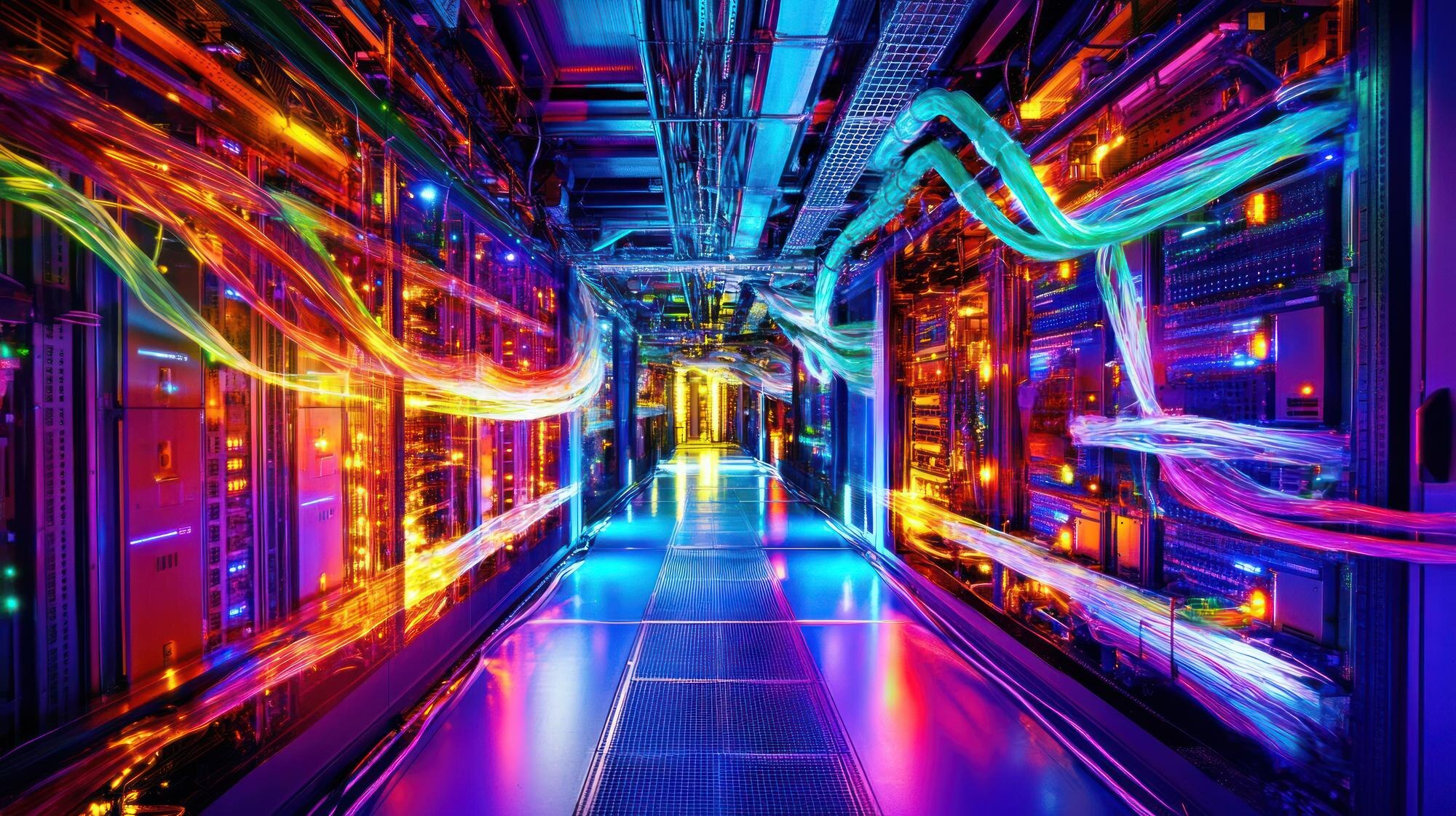 Vibrant Data Center A Symphony Of Light And Techno E0Ca96Dcedb396702860