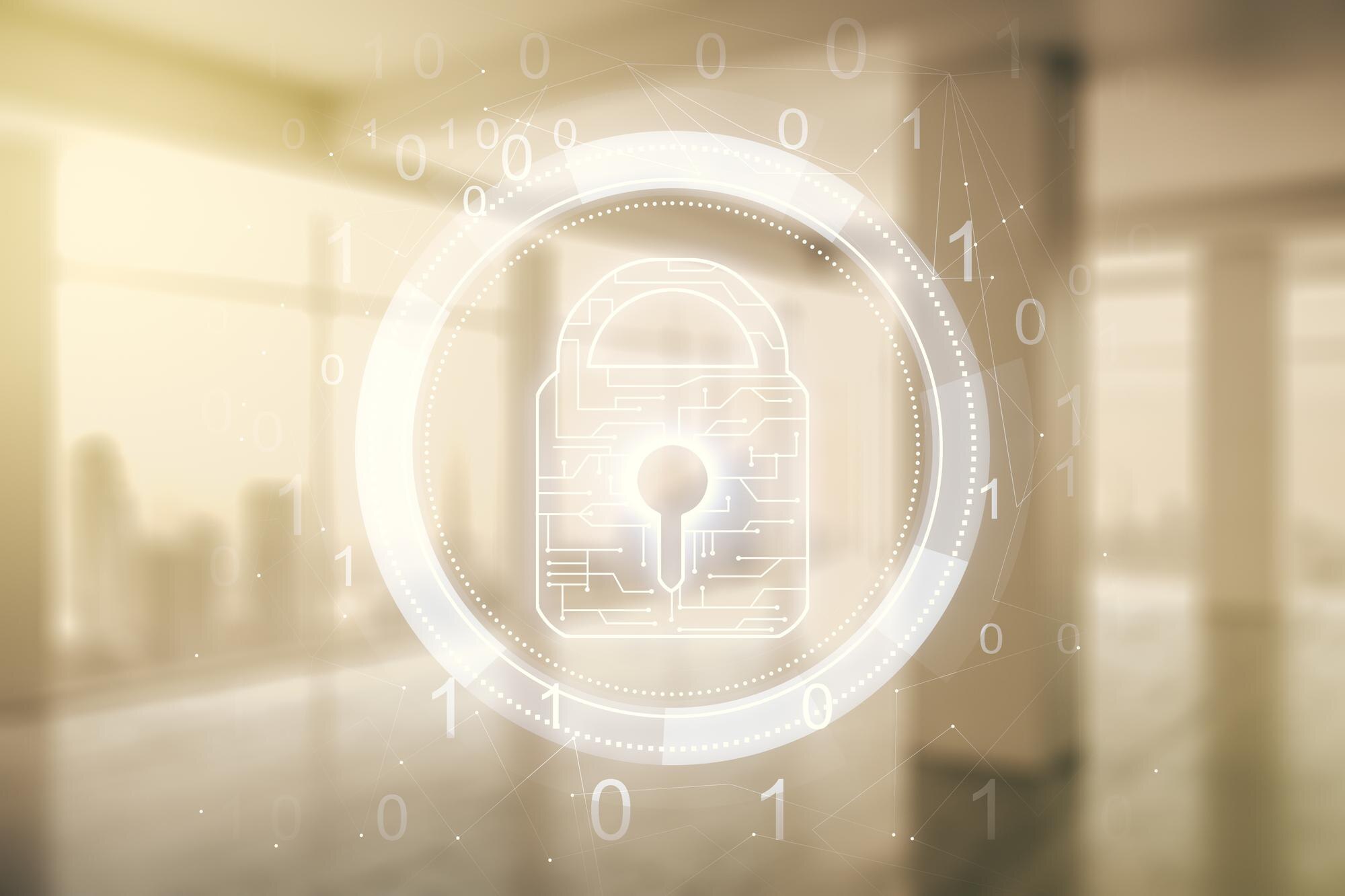 virtual creative lock illustration with microcircu 3255af0cbd000e37ccd7