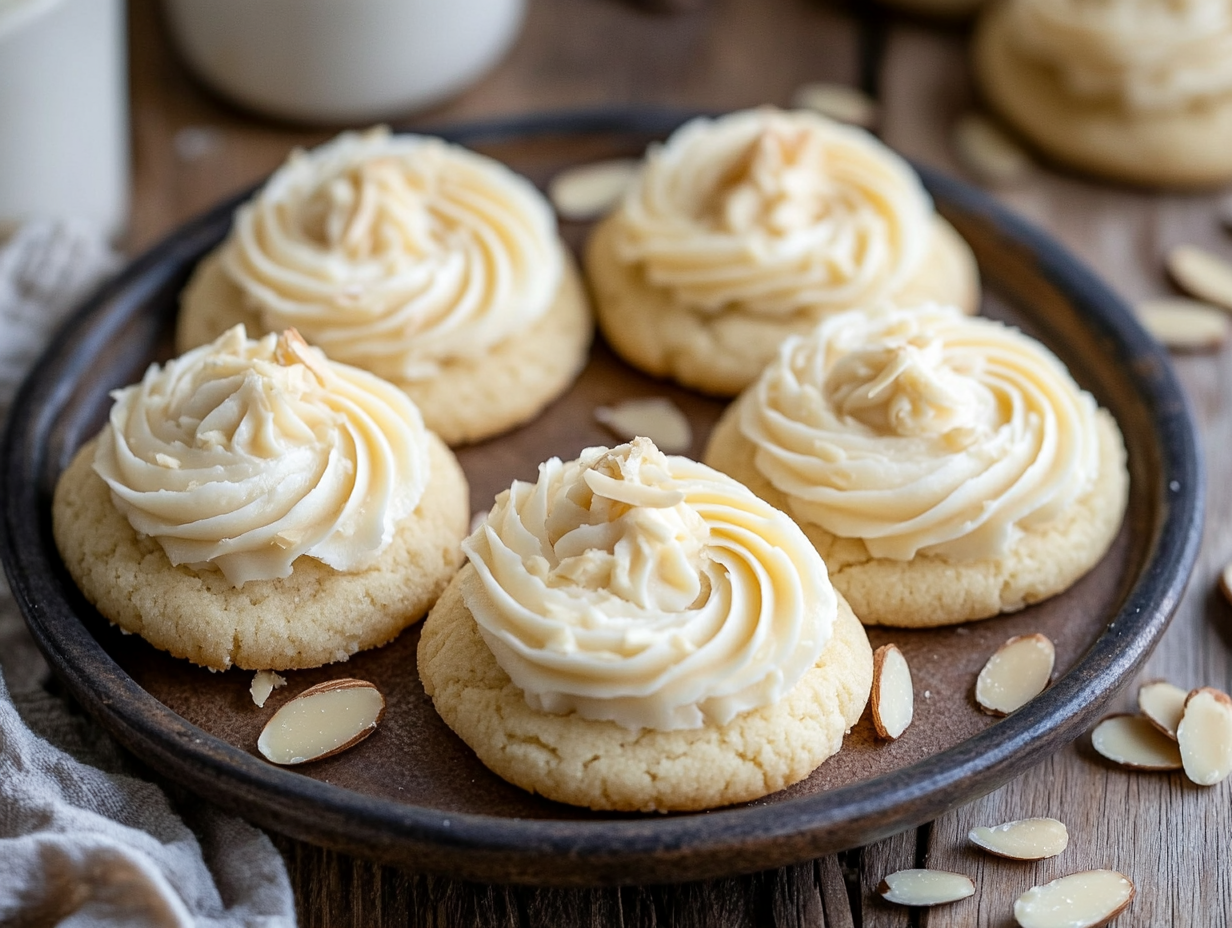 warkitten almond buttercream frosting piped onto sugar cooki 8ec3747e a89a 4a53 8498 ac52e49915e2 3 bce0961cda1e7e6c5463