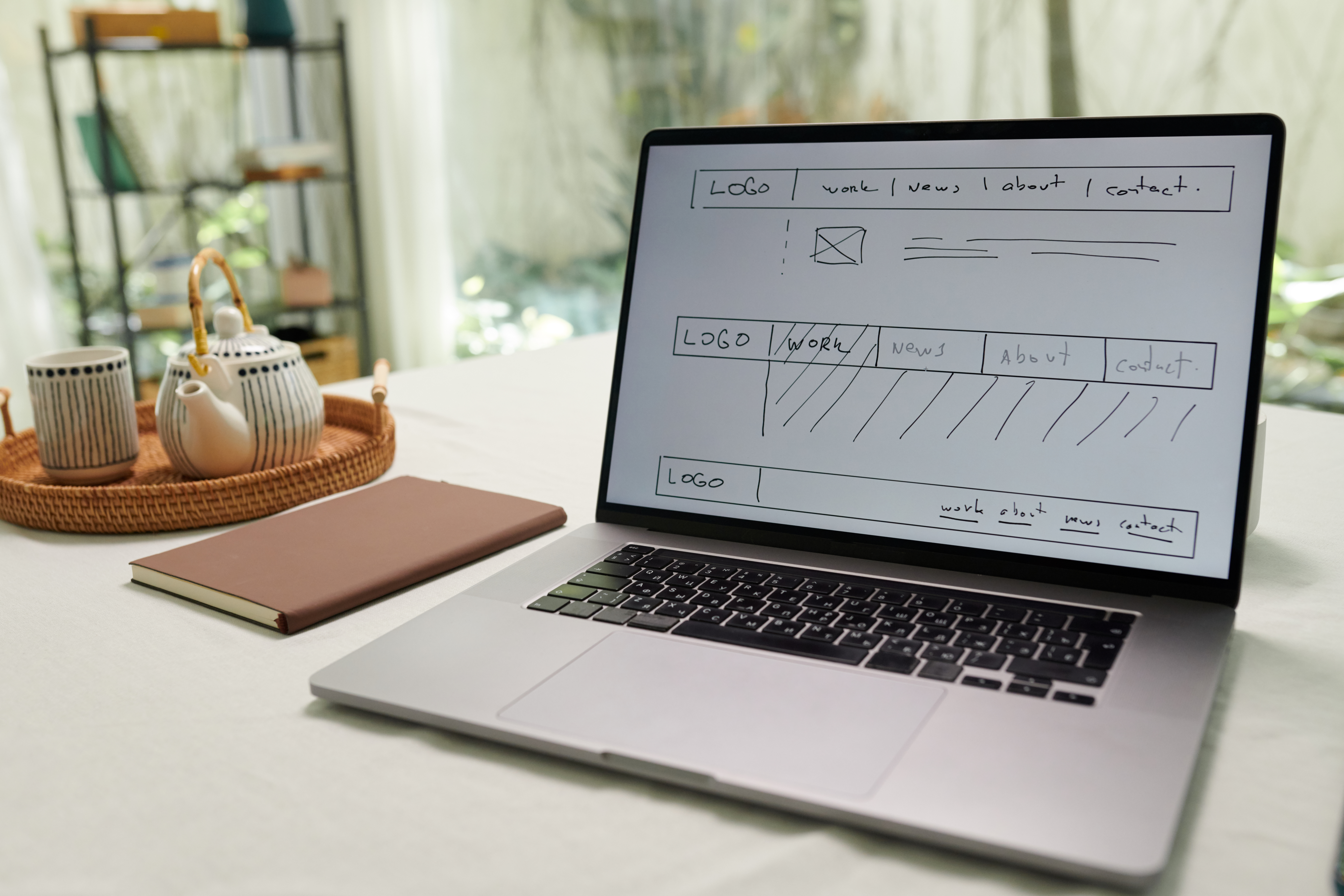 website wireframe on screen a270d341614ba1be2226