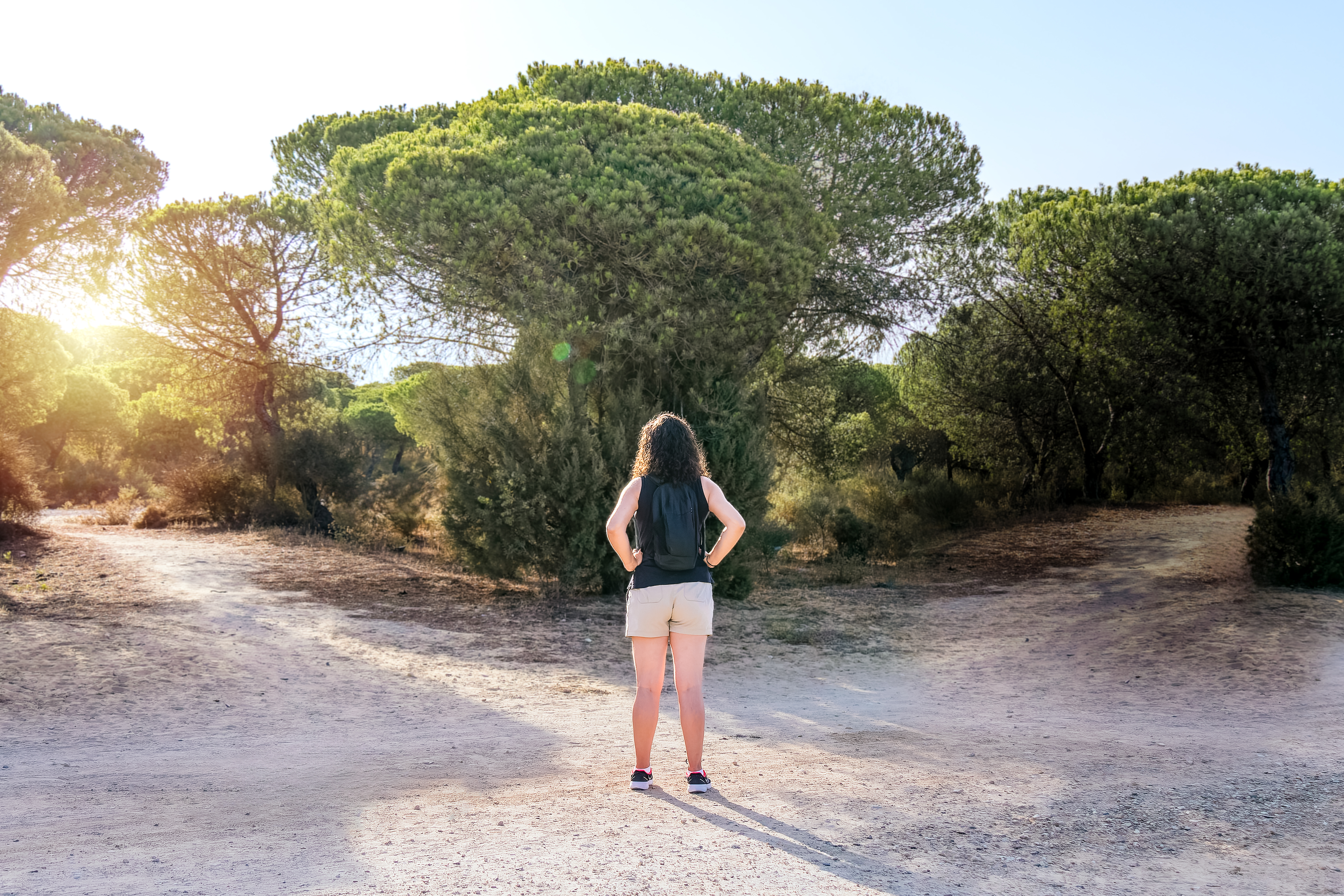 Navigating Life Transitions: How Identity Shifts Impact Your Self-Belief Woman Choosing To Take A Light Path Or A Dark Path C113c9989a747c646abe