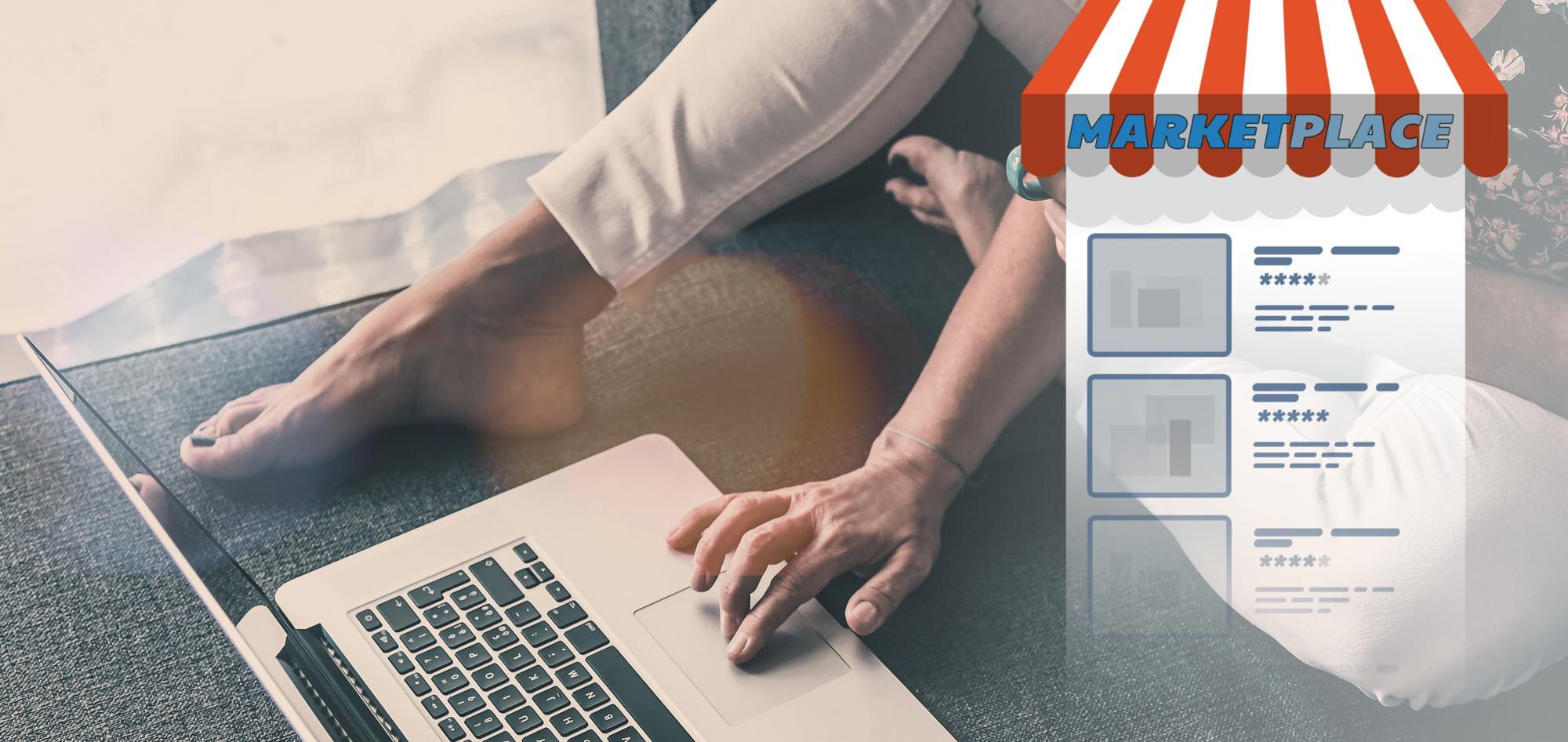 woman using laptop to open her own shop in marketp 8bcef542bc4747065fc2