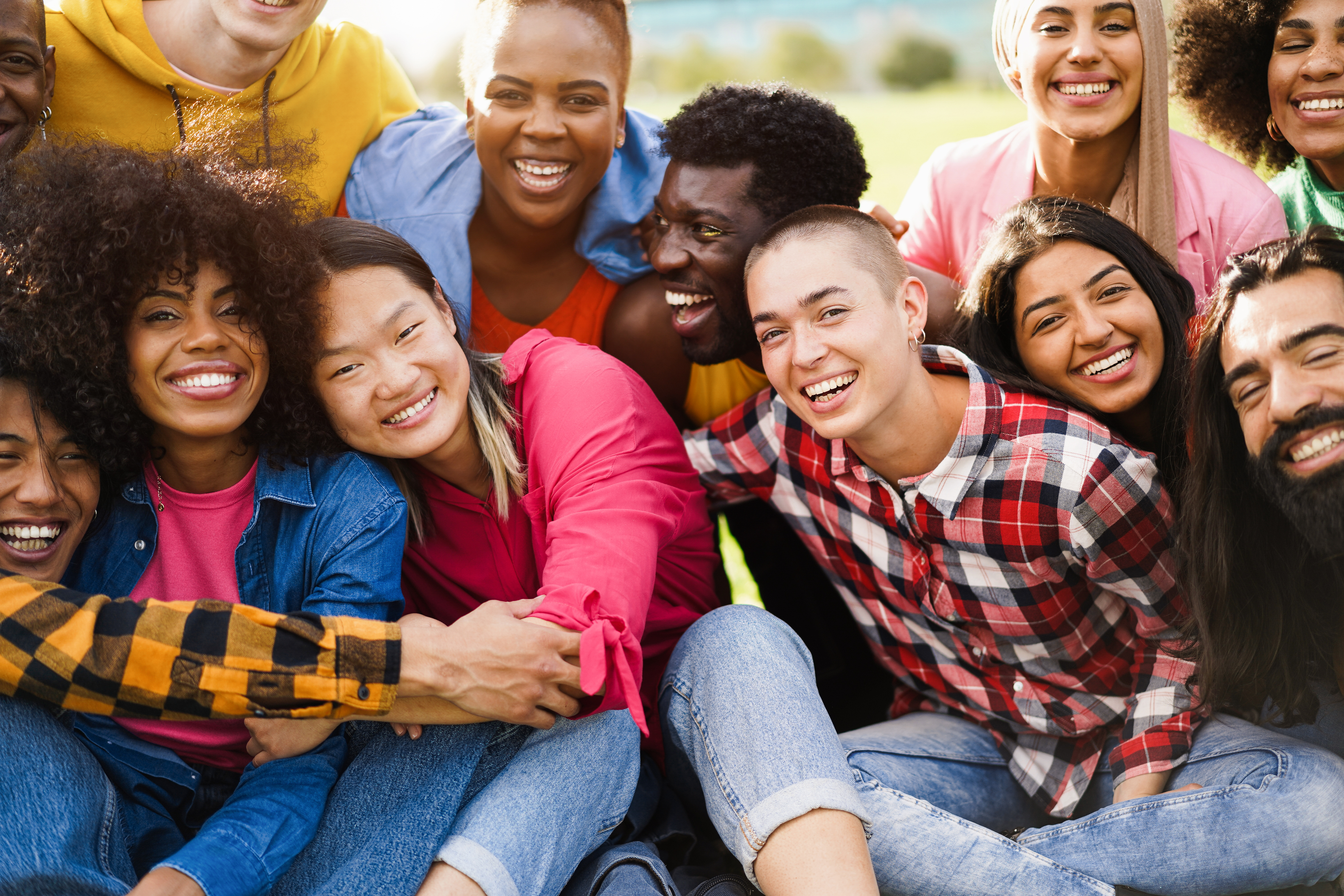 young diverse people having fun outdoor laughing t d48e2b6671809a1872bd