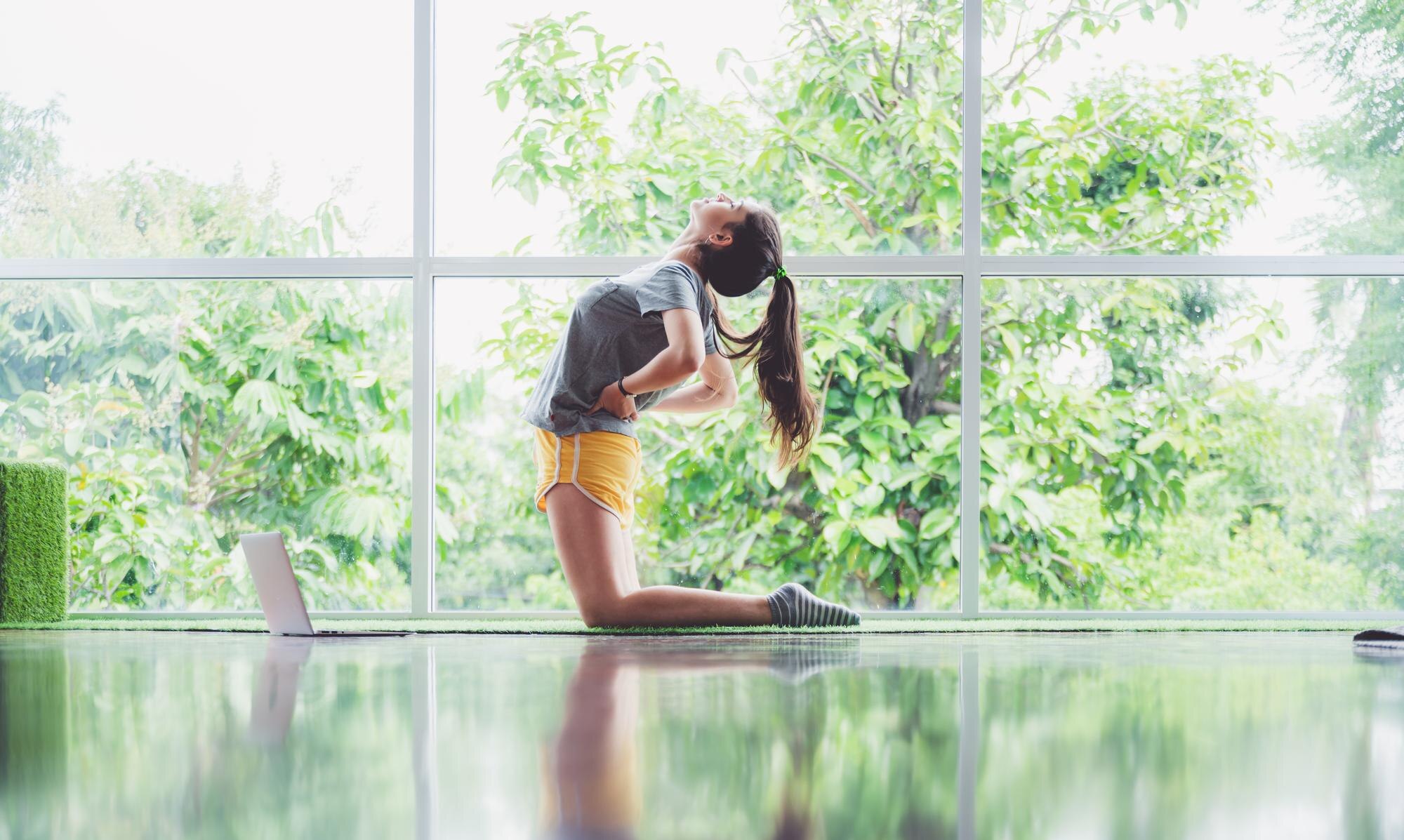 Young Health Woman Watching Video To Learning Yoga Fe42Aedbe7E6Ea856528