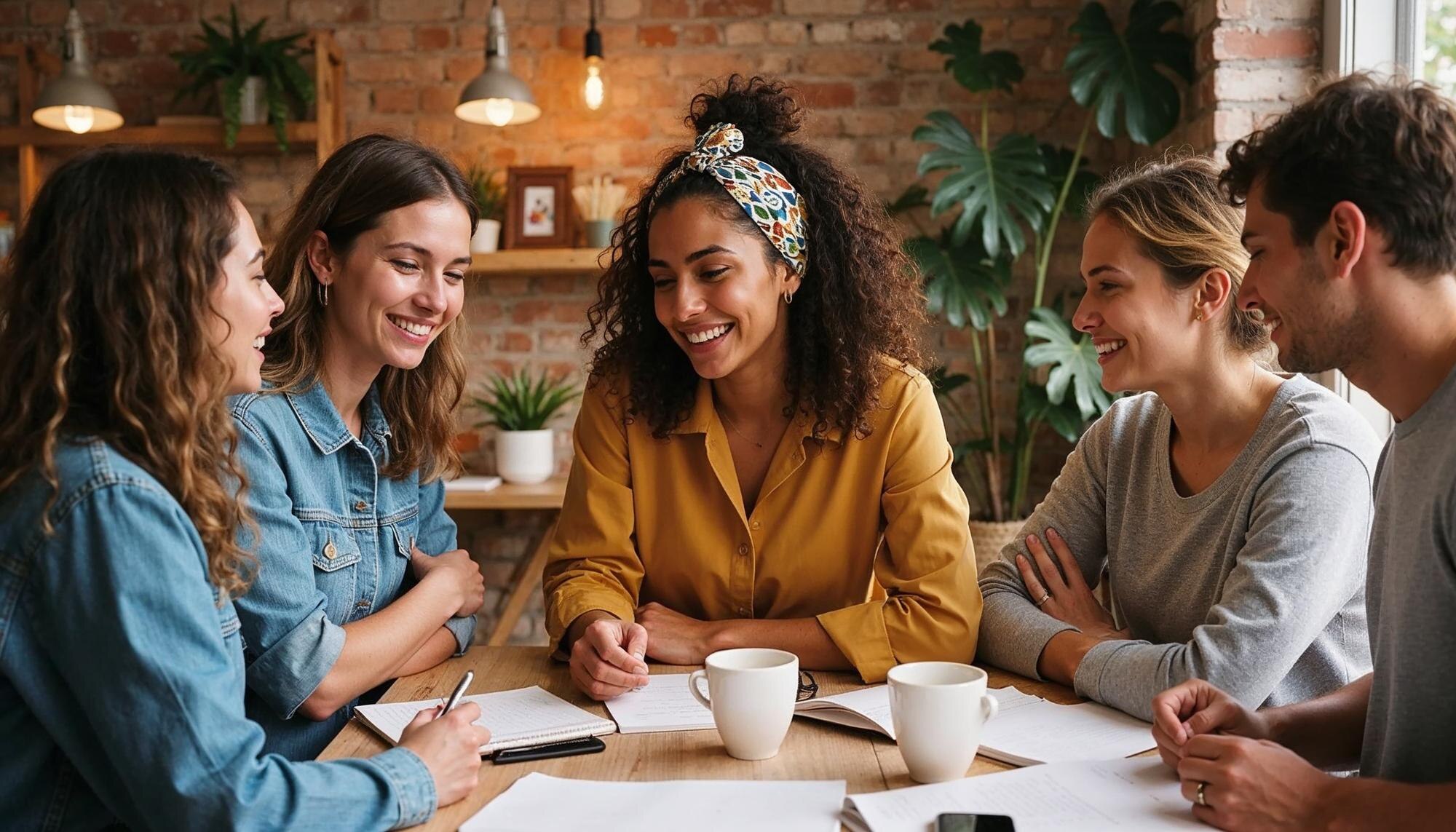Why Community Support is the Secret Sauce for Women Entrepreneurs in Travel 1 young professionals brainstorming over coffee in a 1c7afd4f2abaf4c5f106
